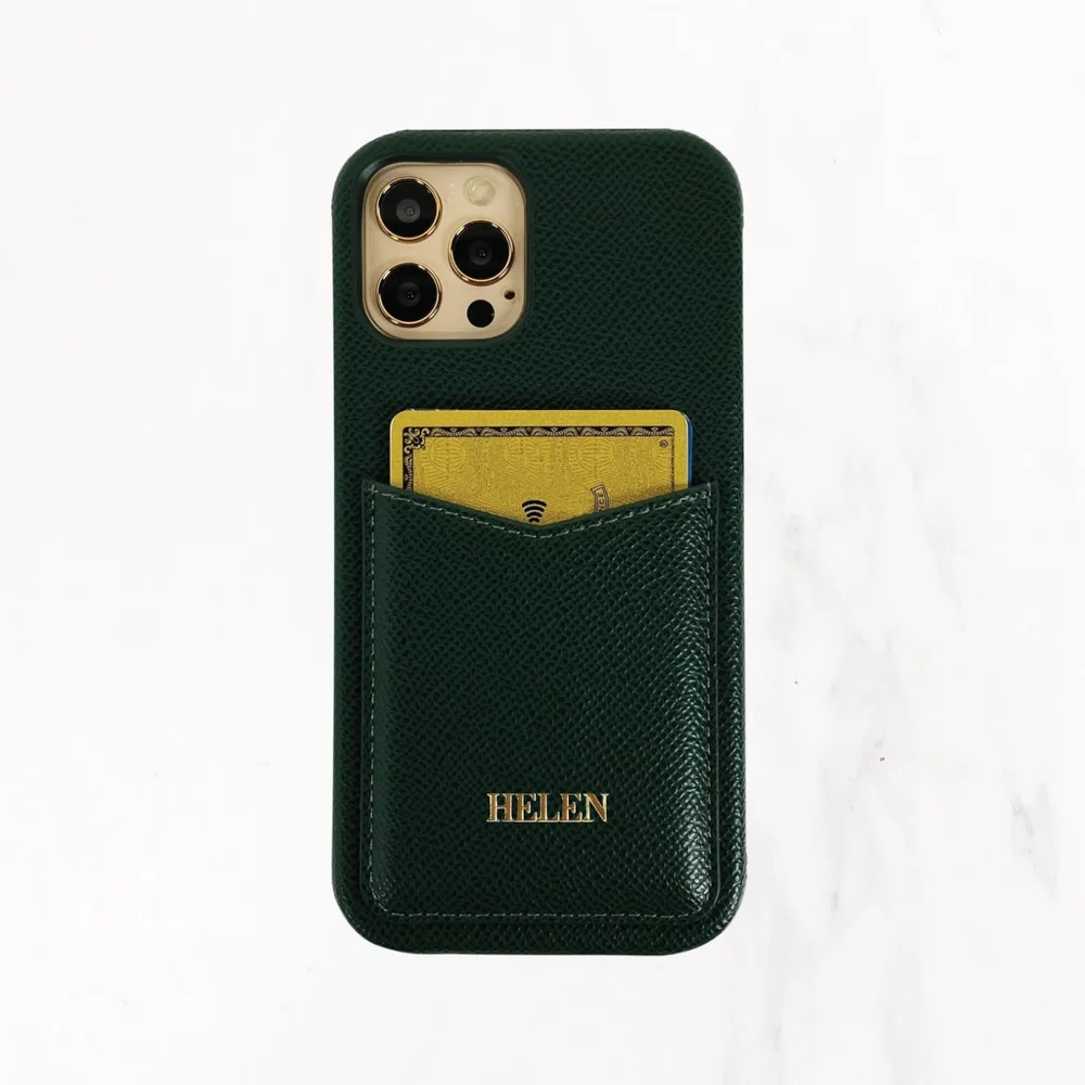 Personalized Custom Pink iPhone 12 Leather Card Holder Wallet Case - Mini  Pro Max - Monogram Hot  Valerie Constance - Personalized Leather Tech  Accessories