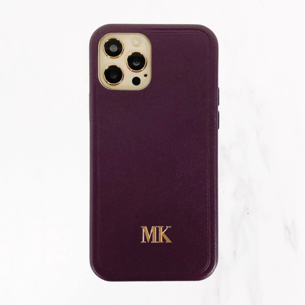 iPhone 12 Series Designer Case with MagSafe - Dark Purple — Valerie  Constance - Personalized Leather Tech Accessories