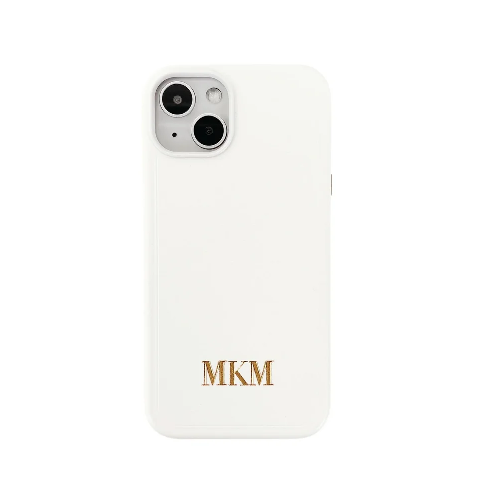Valerie Constance Personalized Custom iPhone 15 Leather Case - Compatible with MagSafe - White Designer Monogram - iPhone 15 Pro Max Valerie Constance Personalized Custom iPhone 15 Leather Case - Compatible with MagSafe - White Designer Monogram - iPhone 15 Pro Max