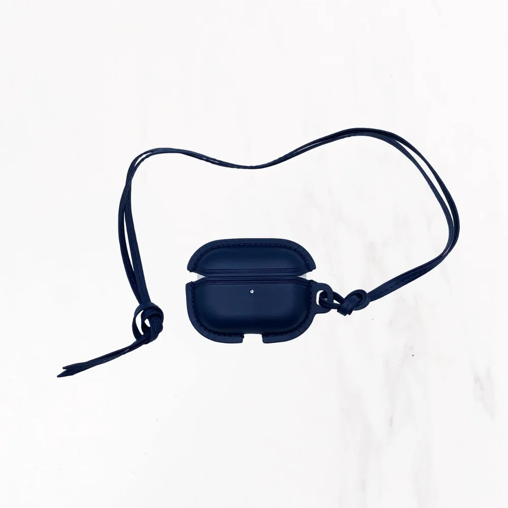 AirPods Pro Case with Leather Strap - Midnight Blue — Valerie 