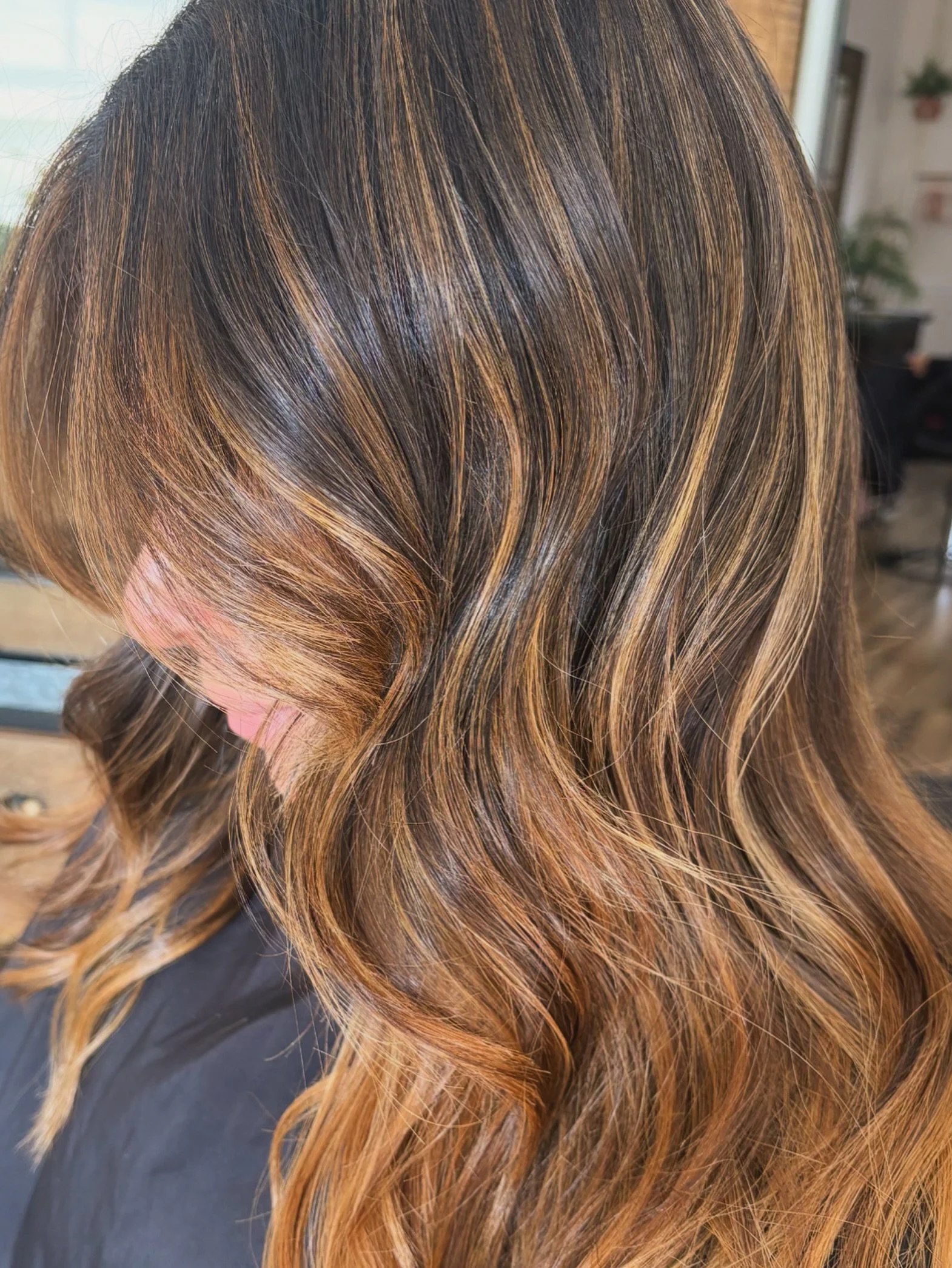 warm honey copper ribbons ✨✨ #balayage #njhair #redkenshadeseq #njhairsalon #hair