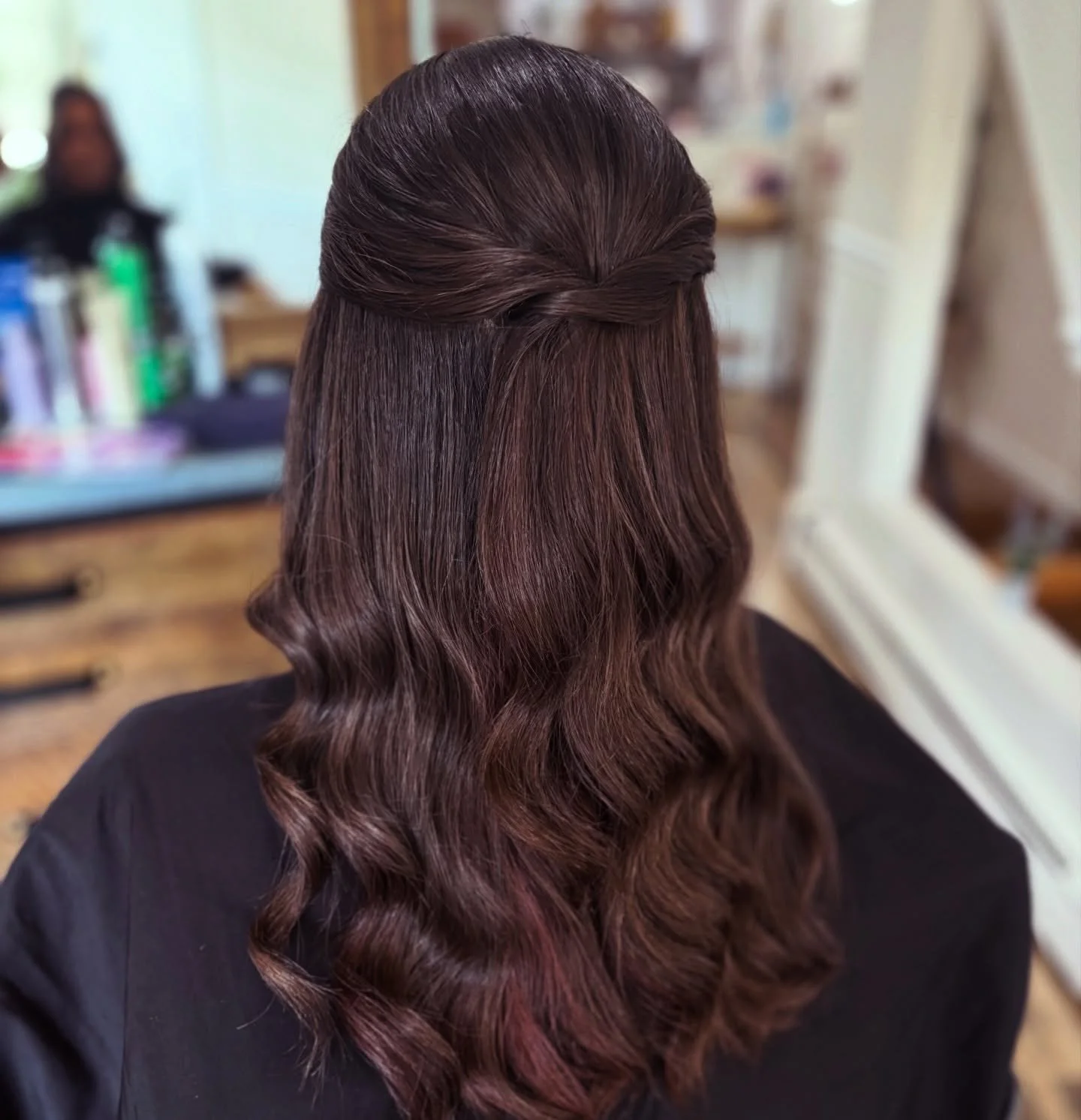 simple &amp; pretty for prom ✨✨
.
.
.
#hair #njhairsalon #prom #halfuphair #brunette