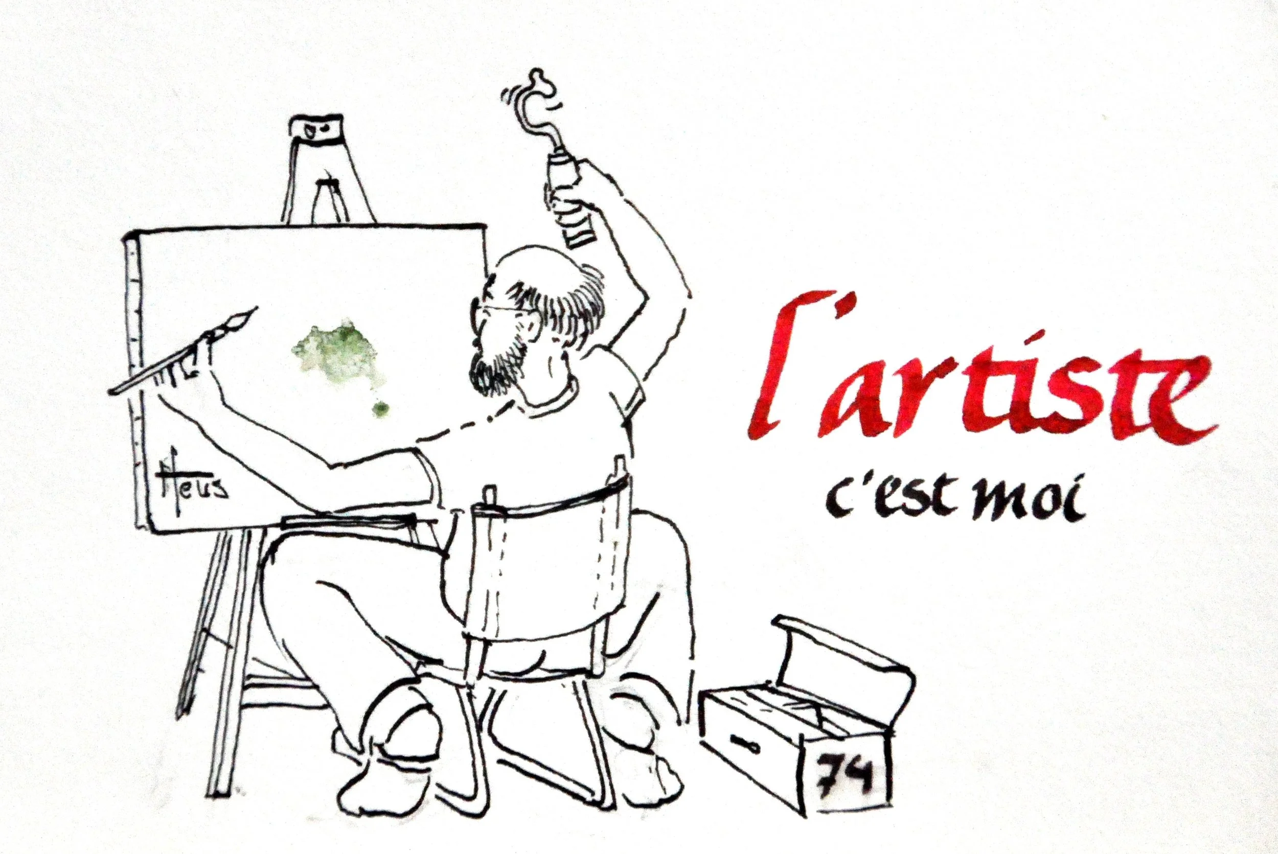  1989, schetsboek 4 (in marge), pen en inkt, 11 x 7,5 cm. 