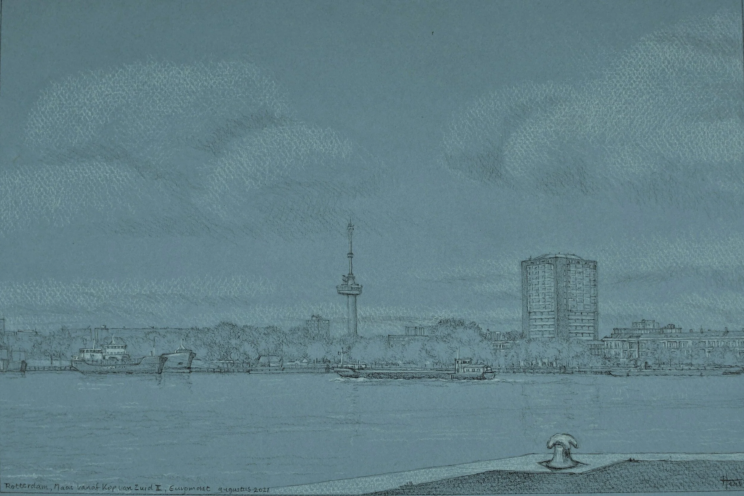 Rotterdam, noordoever Maas vanaf de Kop van Zuid II