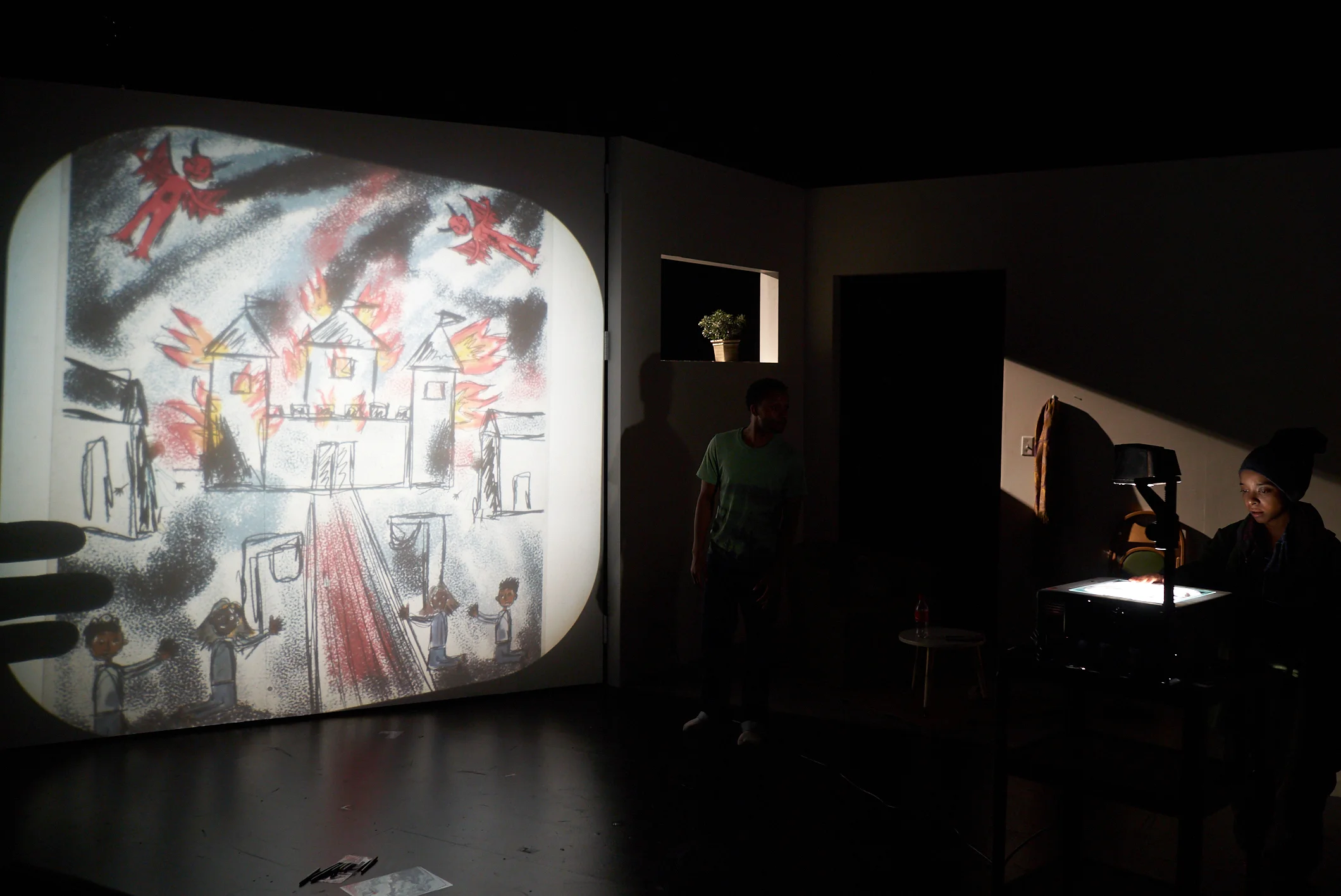 “Thrillingly strong projections by Lisa Renkel that only enhance the artifice and the construct.” - Front Mezz