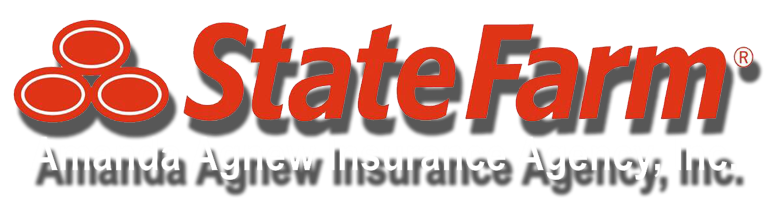 A pyramid of three balls next to the words "State Farm: Amanda Agnew Insurance Agency, Inc."