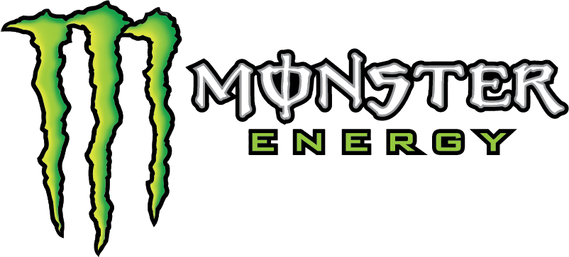 Three green scratchy lines next to the words "Monster Energy."