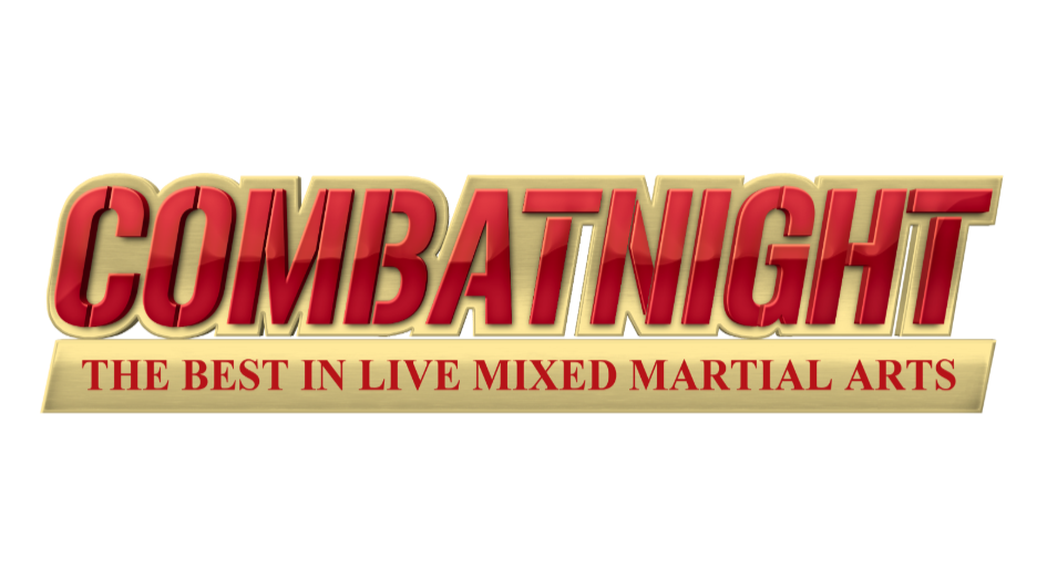 The words "Combat Night" over a golden platform that reads "The Best in Live Mixed Martial Arts."
