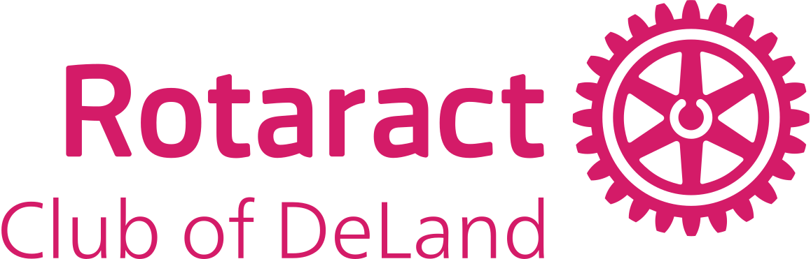 A red Rotary cog next to the words "Rotaract Club of DeLand."