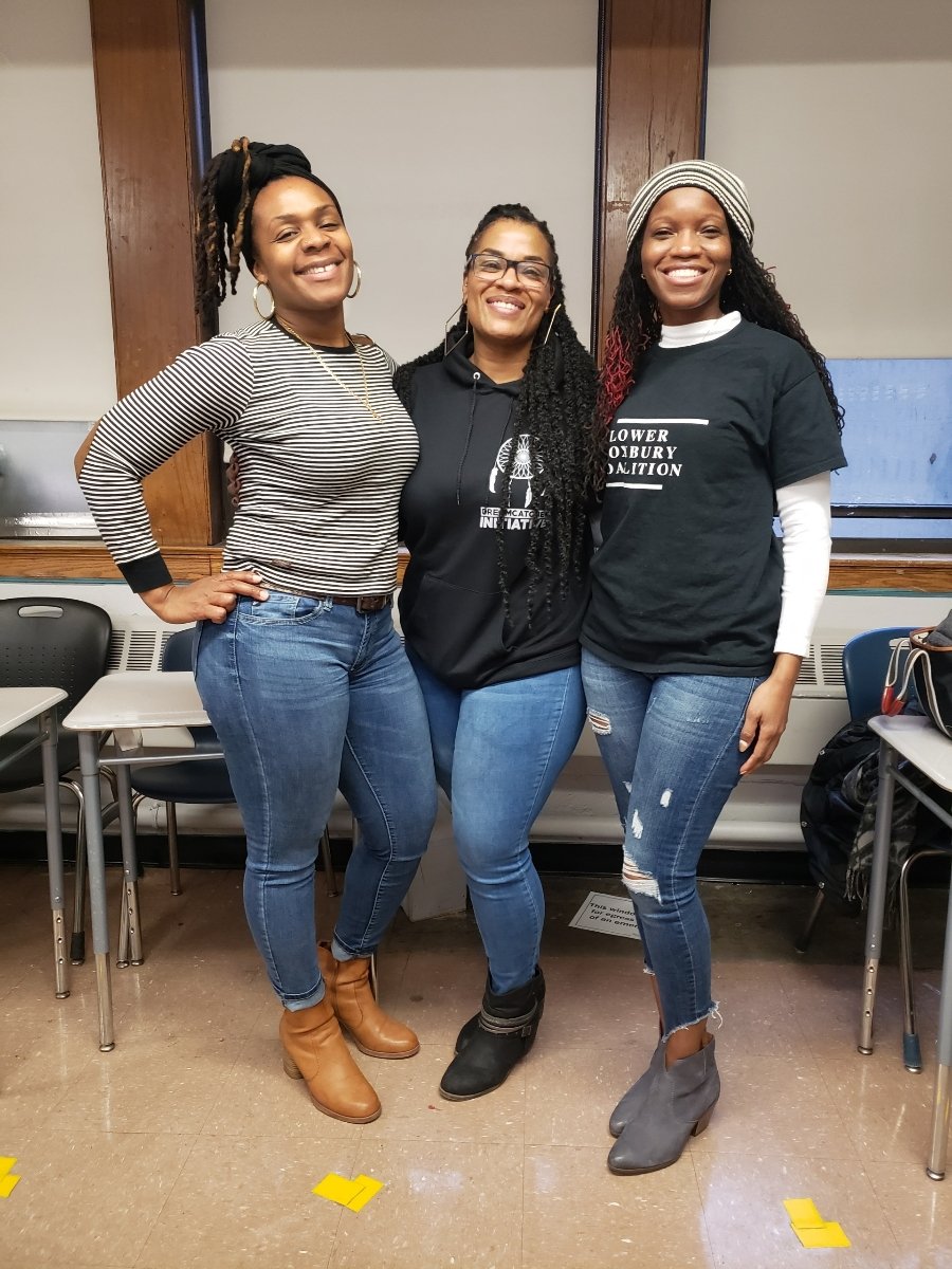  DCI’s COO Alexis (center), Healing with Carmen (left) and Lower Roxbury Coalition (right) 