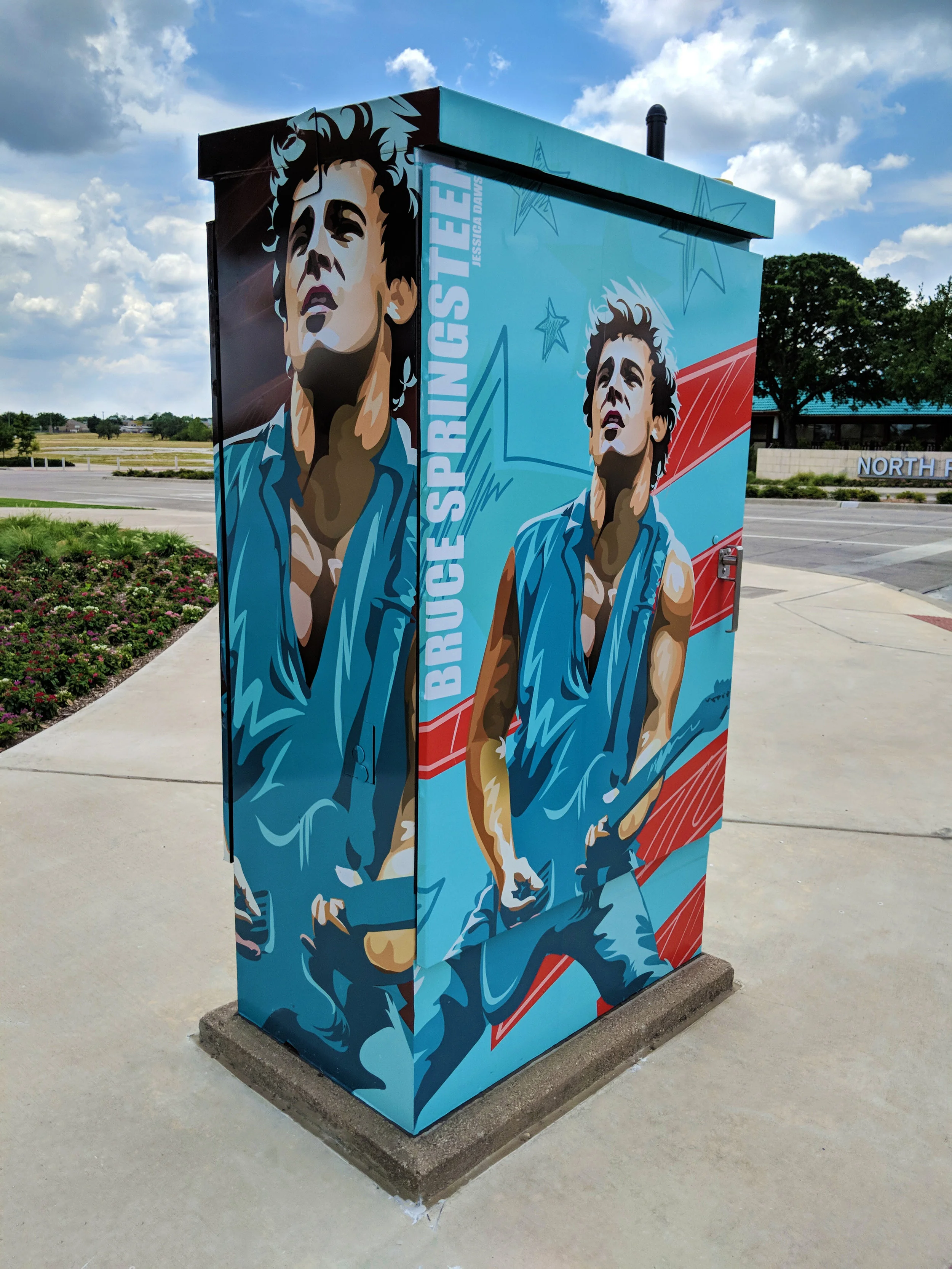 Bruce Springsteen. Located in North Richland Hills, TX. in front of the Court House. 2018.