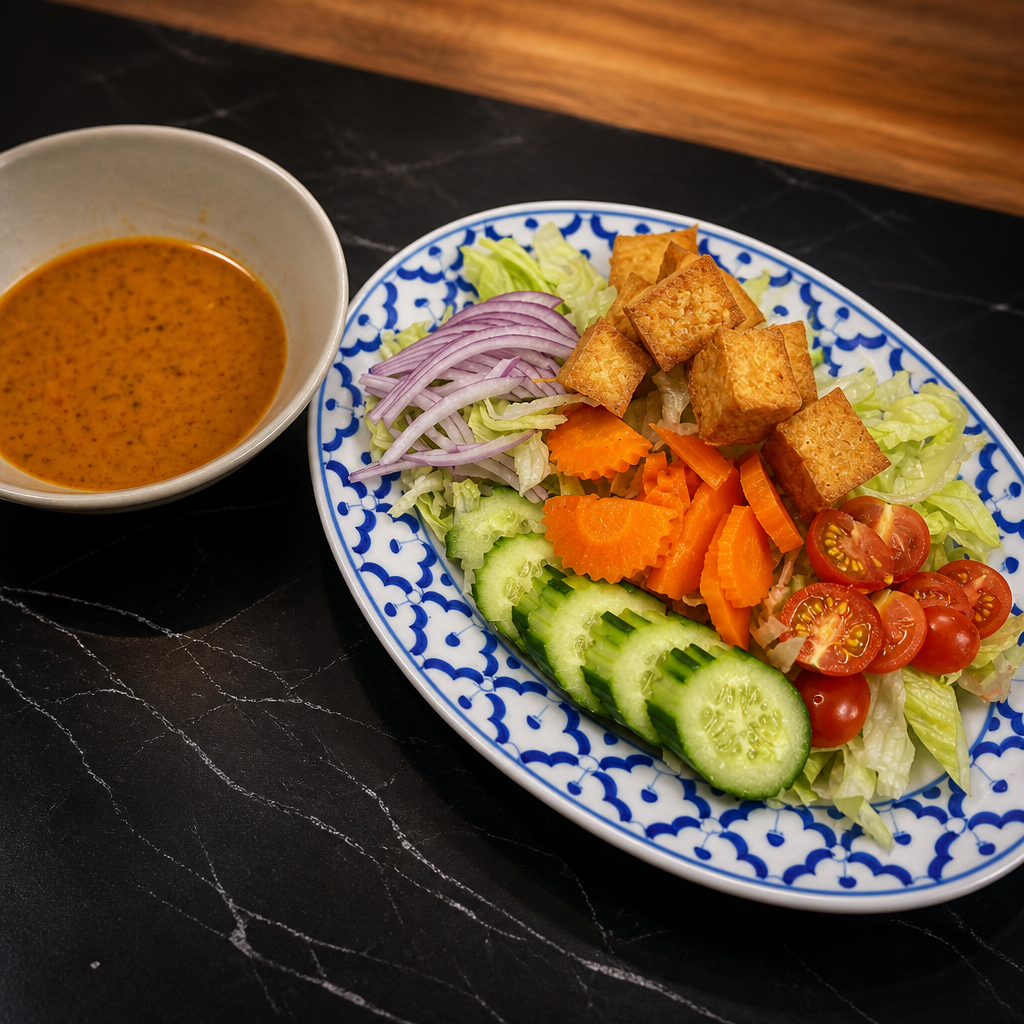 House Salad with Peanut Dressing 