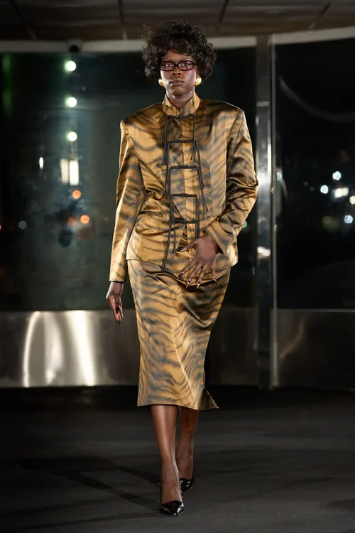 kim shui brown dress Brown Mesh Tie Skirt X Large