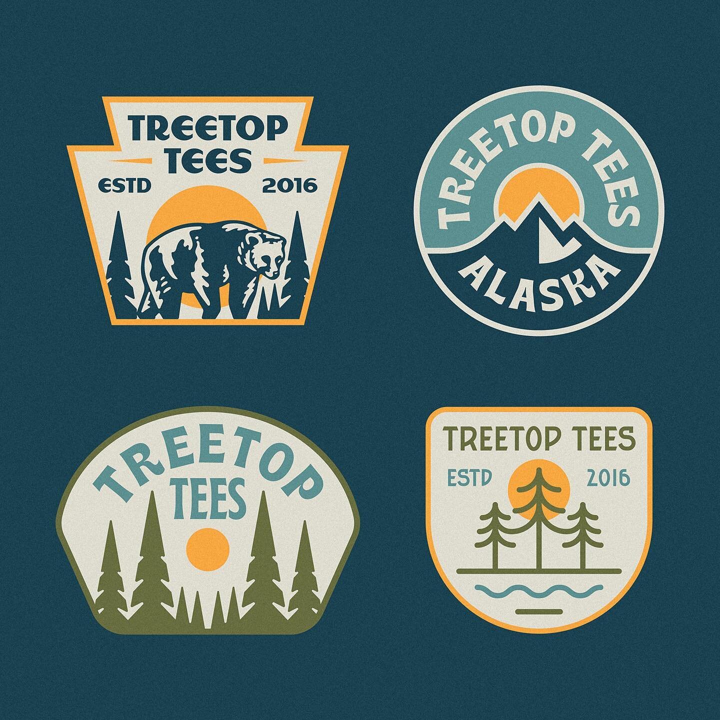 Here&rsquo;s some more work I did for @treetoptees! Which one is your favorite?
.
.
.
.
.
#natureapparel #distressedunrest #grizzly #logobloom #graphicdesign #typedesign #logotypedesign #minimallogodesign #modernbadge #modernlogos #badgehunting #retr