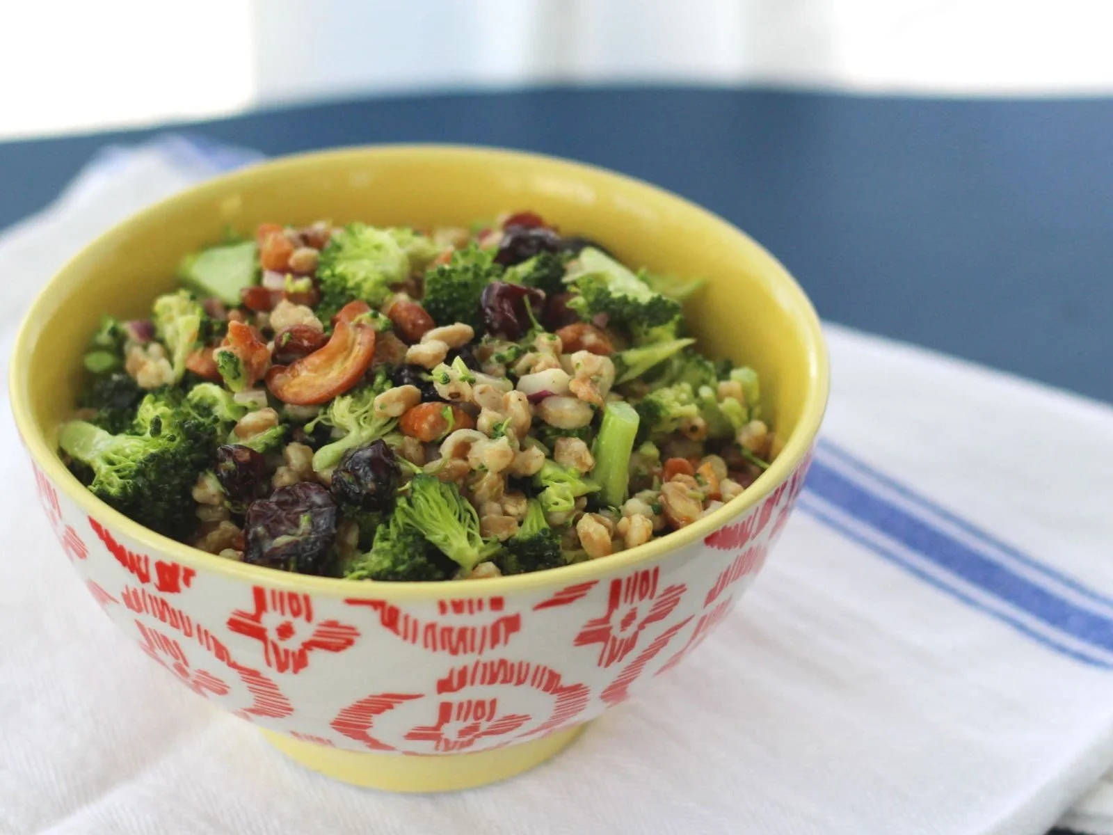 Honey Mustard Broccoli Farro Bacon Salad