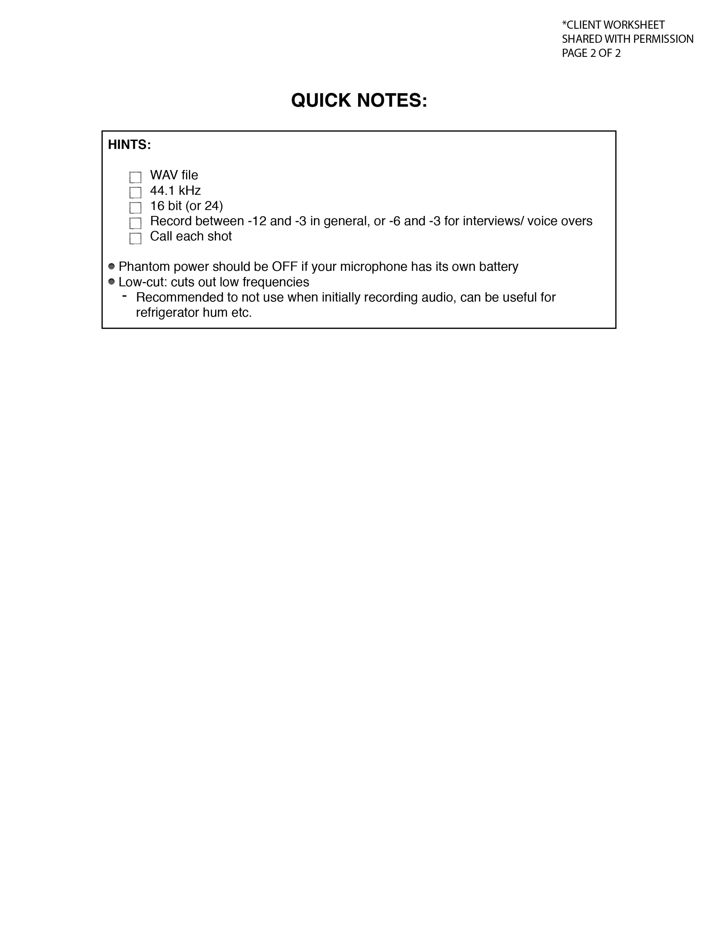 H4N Setup Quick Notes