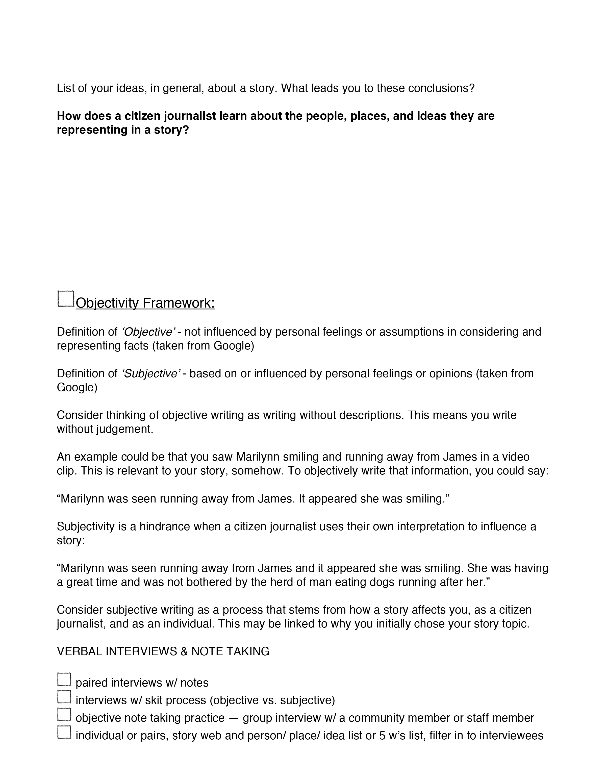 Citizen Journalism Process 2 of 2