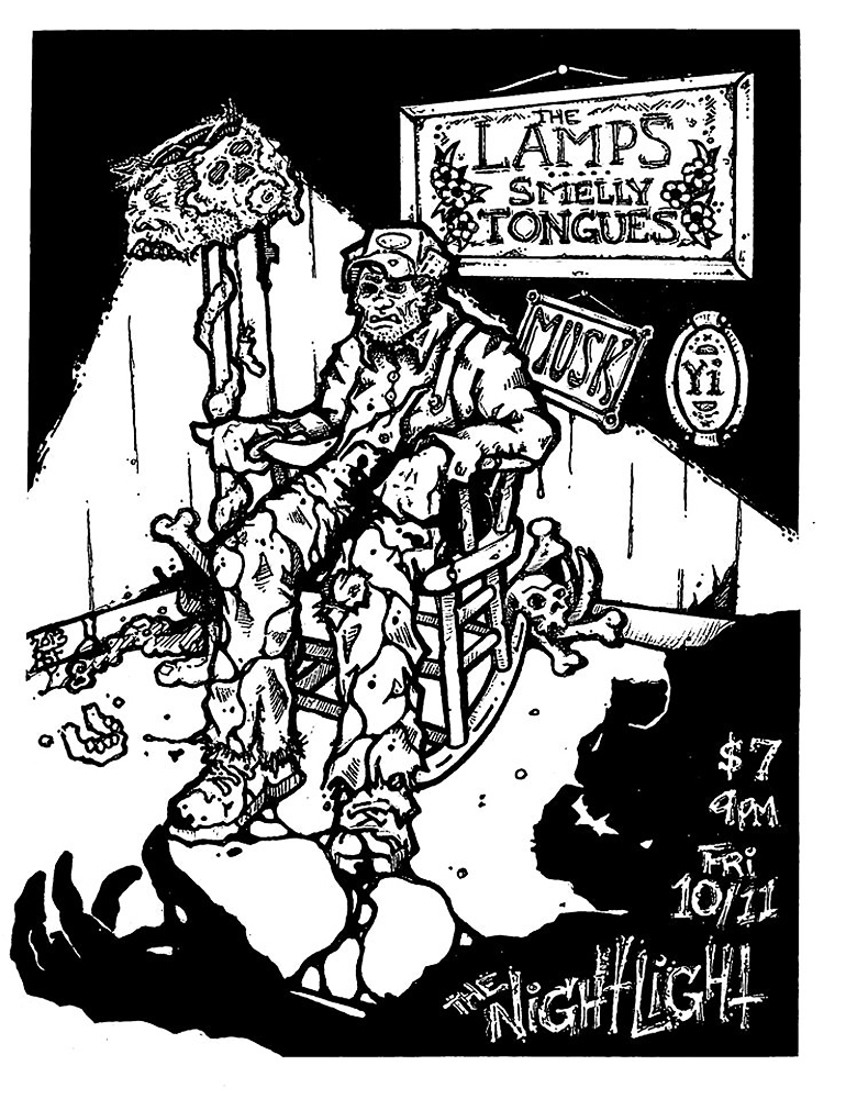 lamps-musk-smellytongues-noiserock-poster-flyer-artwork-robfletcher-edgein-texaschainsawmassacre-thenightlight-2013
