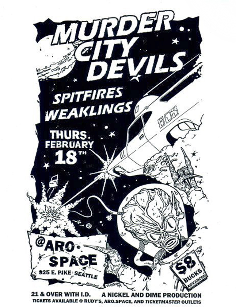 murdercitydevils-spitfires-poster-flyer-artwork-robfletcher-arospace-seattle-1999