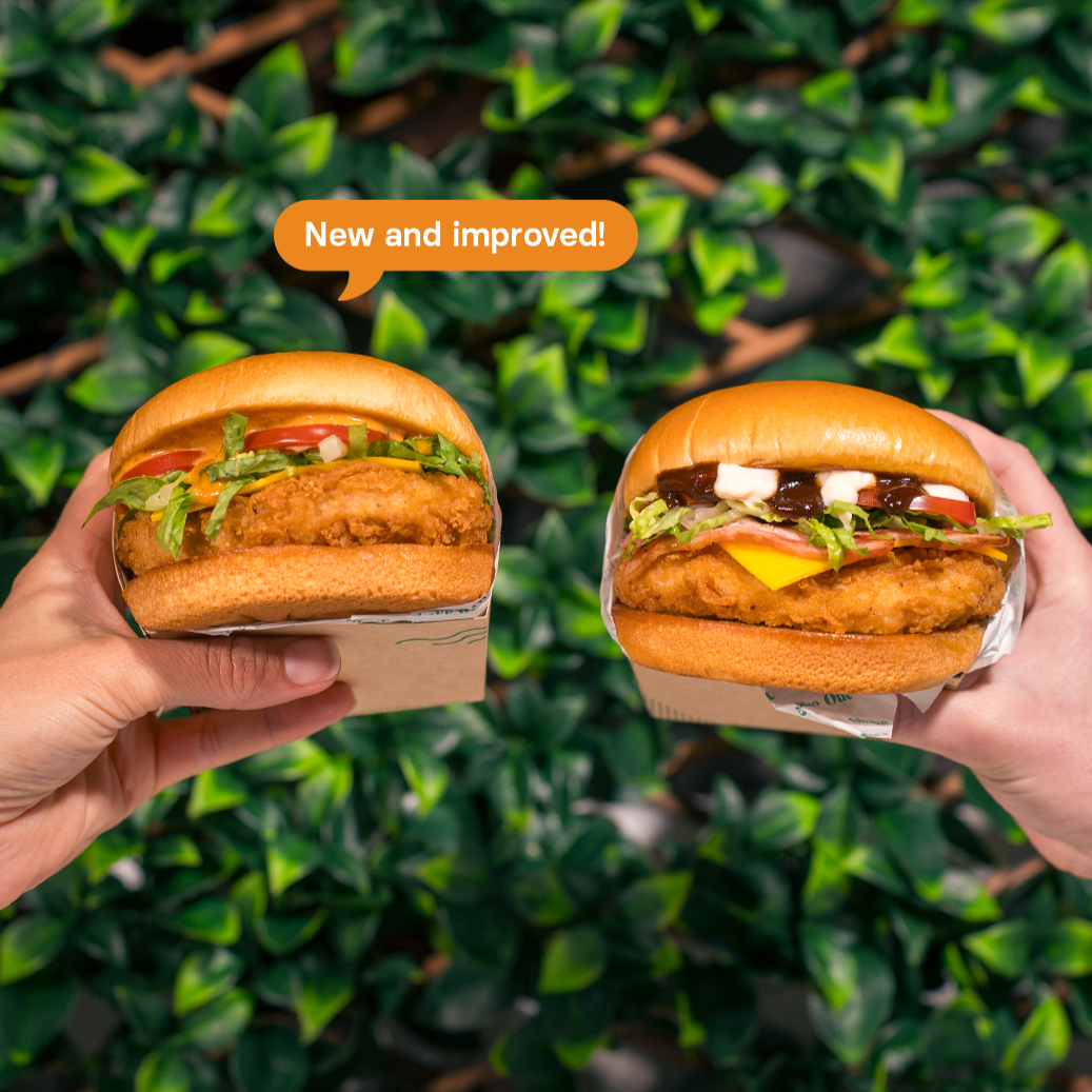 New and improved Chicken burgers!