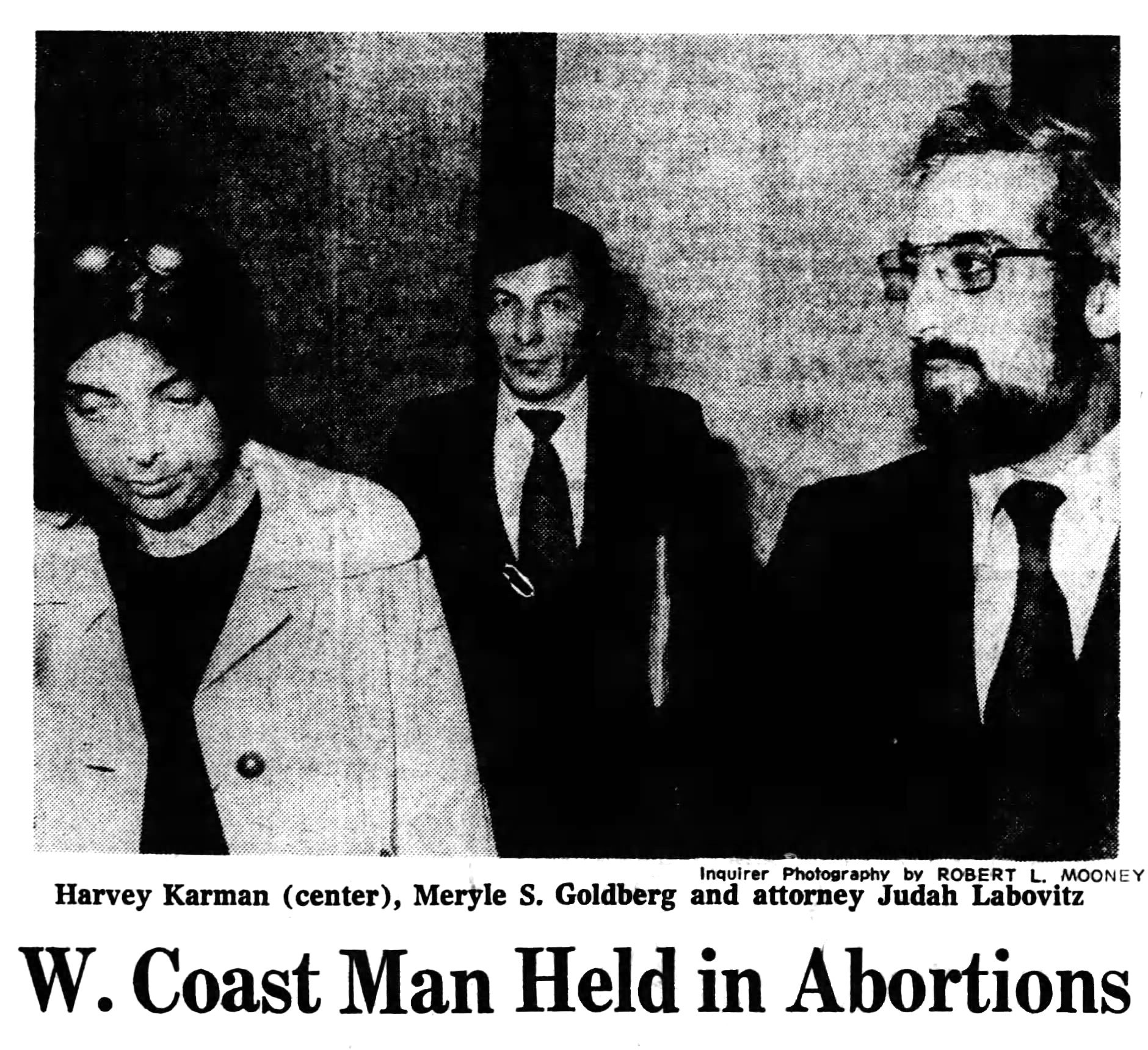 W. Coast Man Held in Abortion, The Philadelphia Inquirer (1972)