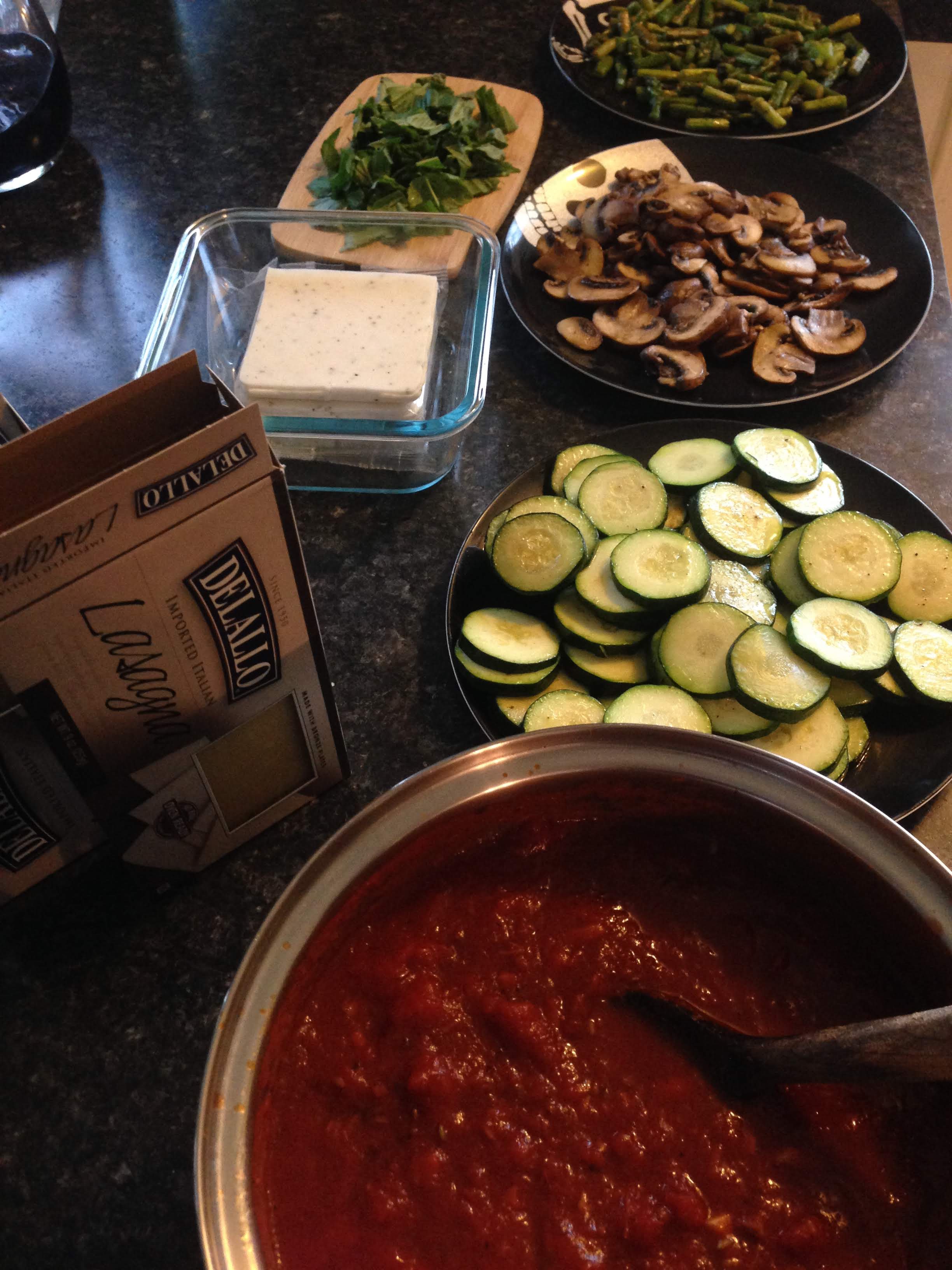VEGGIE LASAGNA IN THE MAKING- Shot with iPhone 5 on March 18, 2015.
