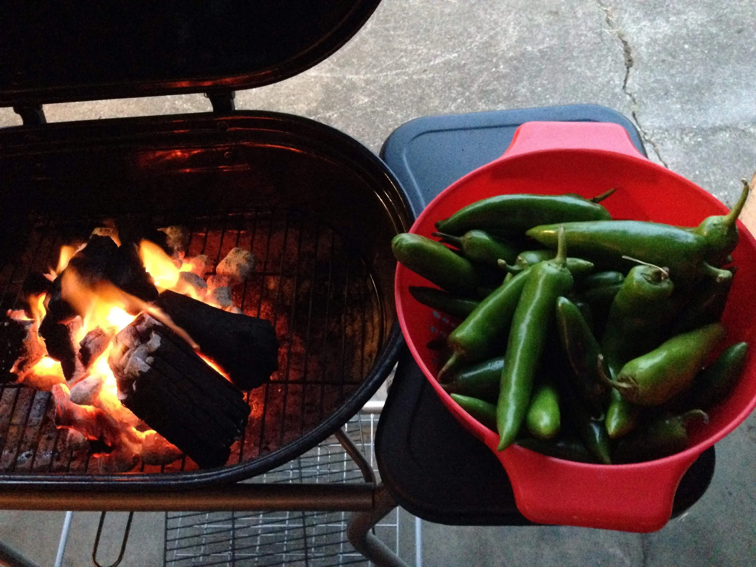 ROASTING HATCH GREEN CHILES- Shot with Canon EOS 60D on October 9, 2013.