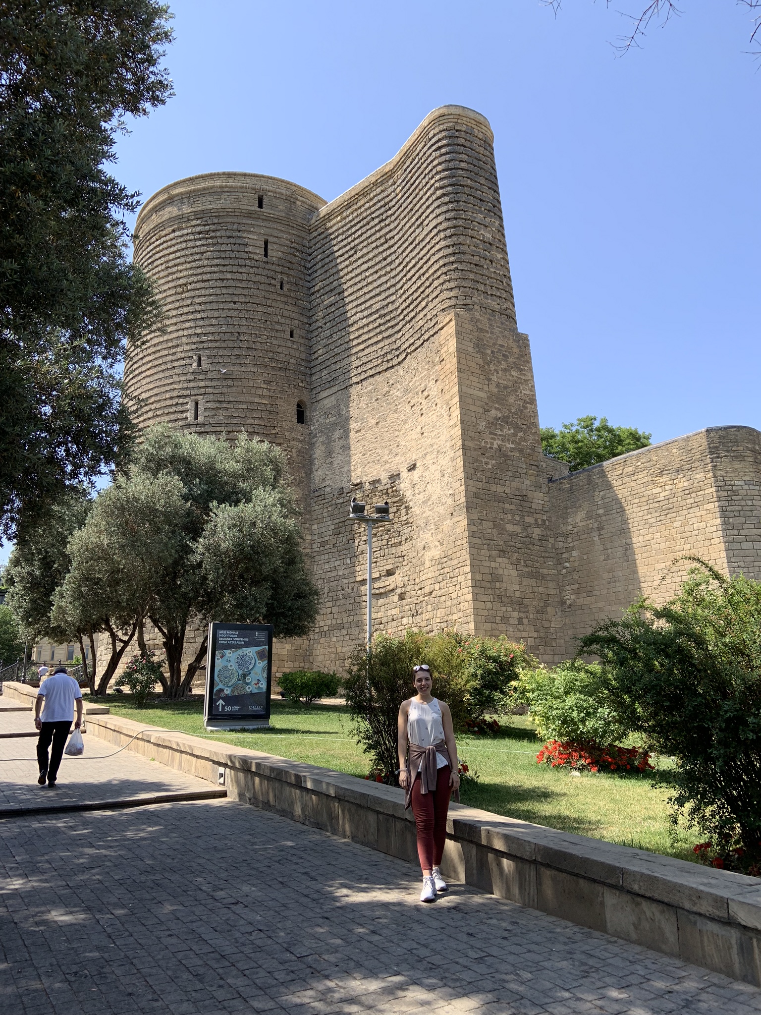 Exploring the Maiden Tower my first day in Baku.