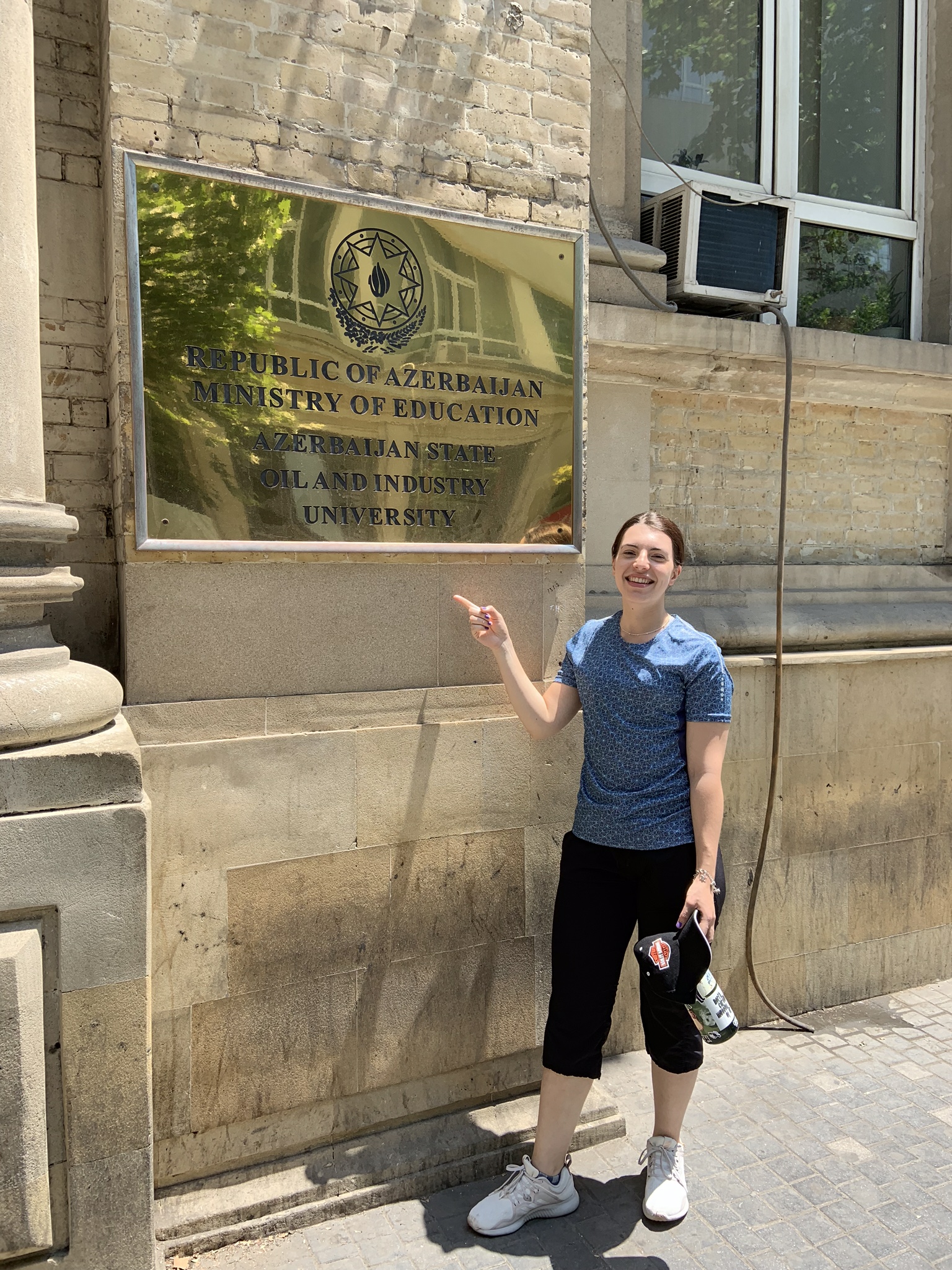 Visiting the Azerbaijan State Oil and Industry University, where my father studied when he met my mom.