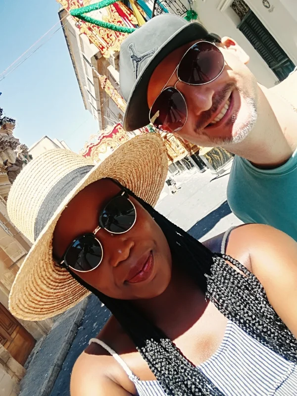 Charleen and Jeremy exploring local festivities in Malta