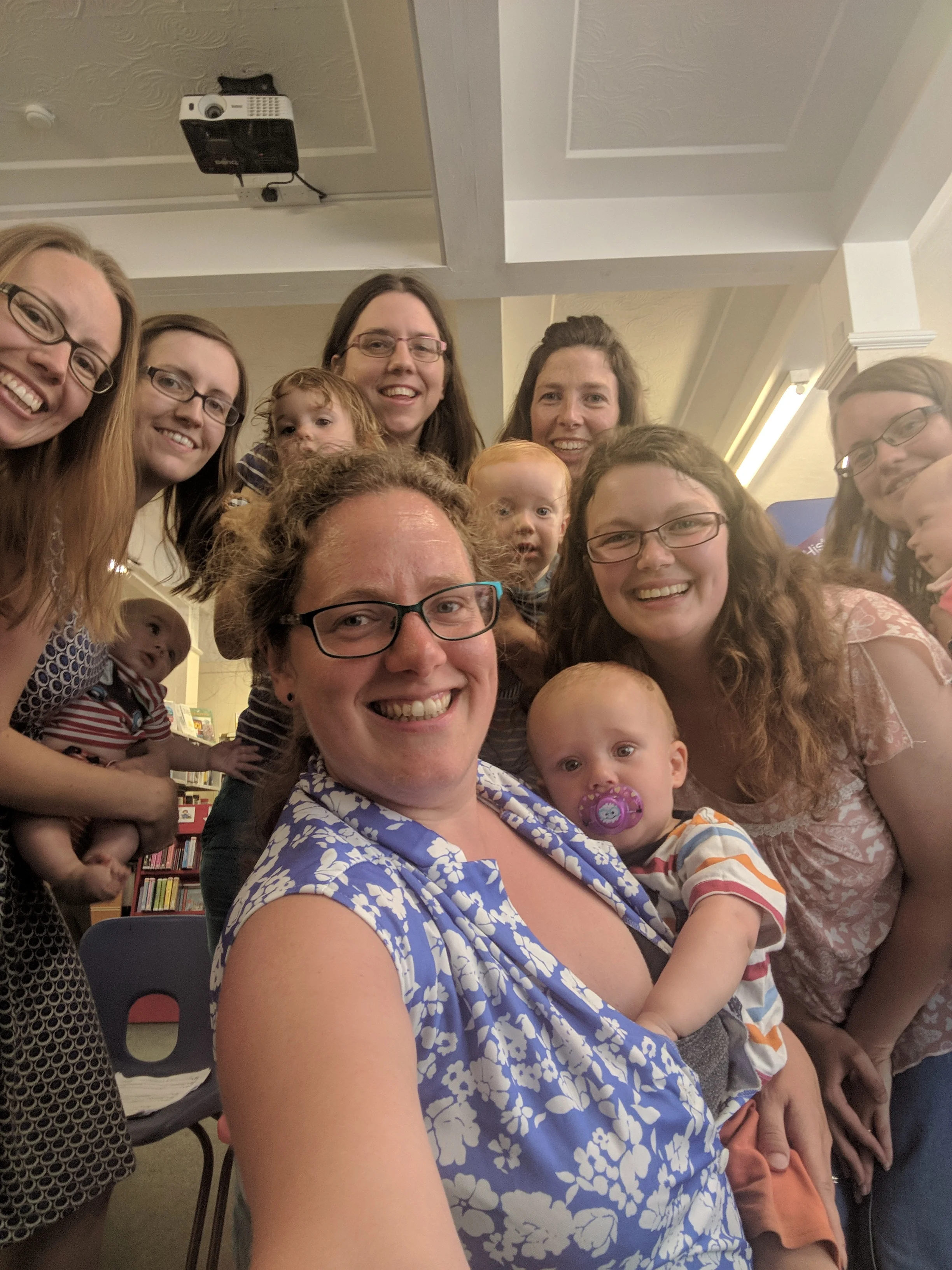 Estelle Buckridge with Joseph running mums choir
