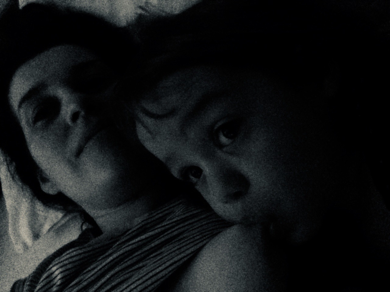 Zoe Gardner and Claudette- breastfeeding in the dark. “This is how nearly all the poems in my mother record book were written, in my head and in scrawls which I transcribed in the morning”. Image: Mother Record Book