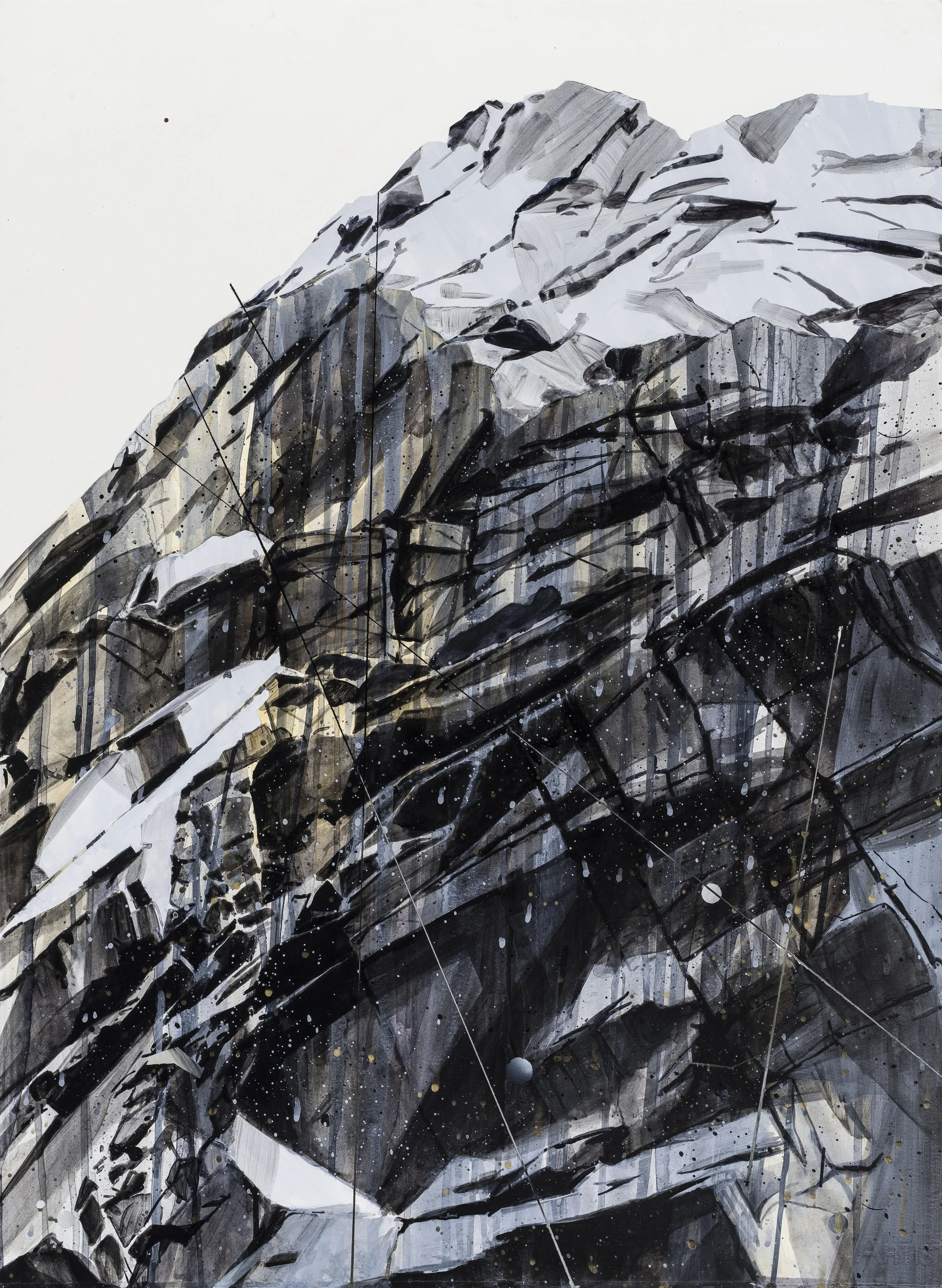 Cliff 2016, Acrylic on Paper, 22” x 30”