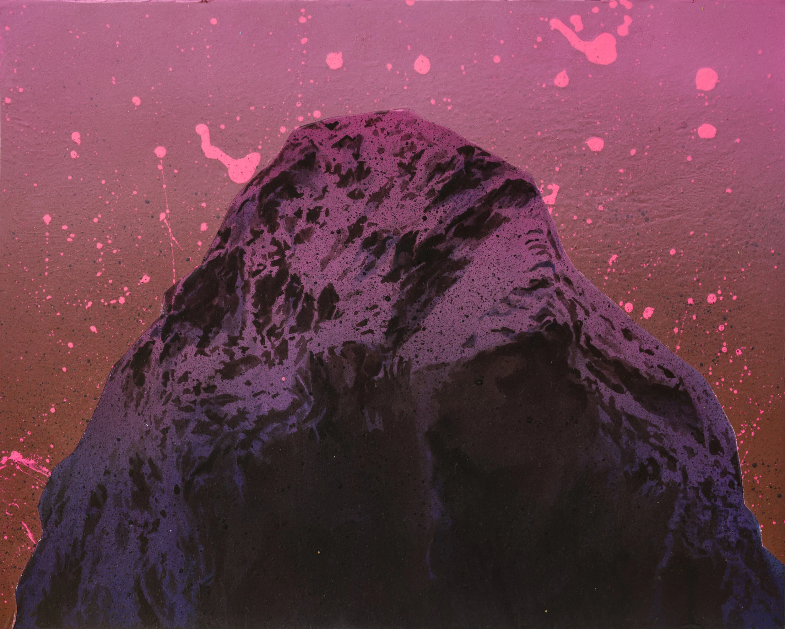 Untitled 2018, Acrylic and Vinyl on Paper, 20” x 16”