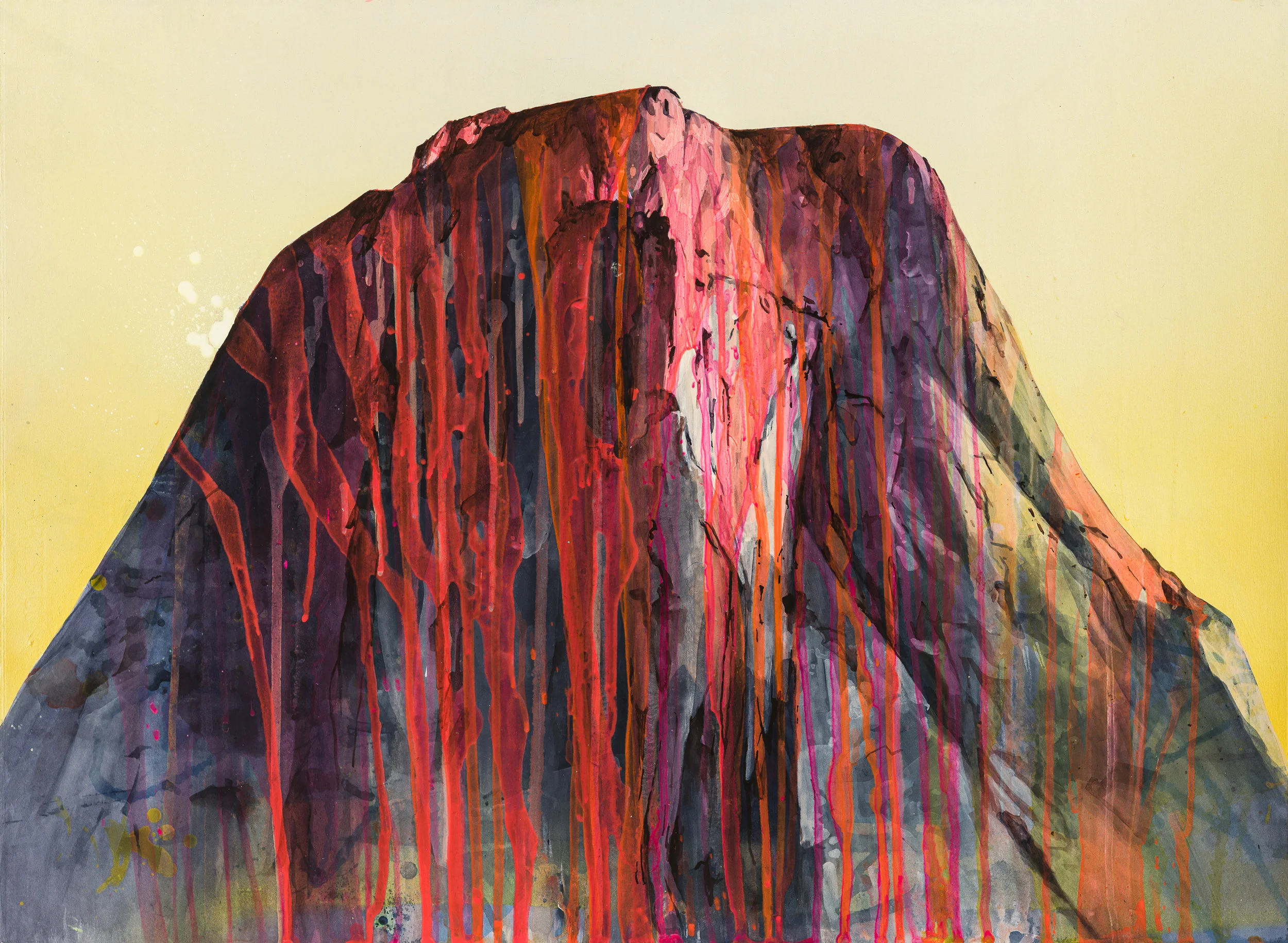 Molten Mountain 2018, Acrylic on Paper, 30" x 22"