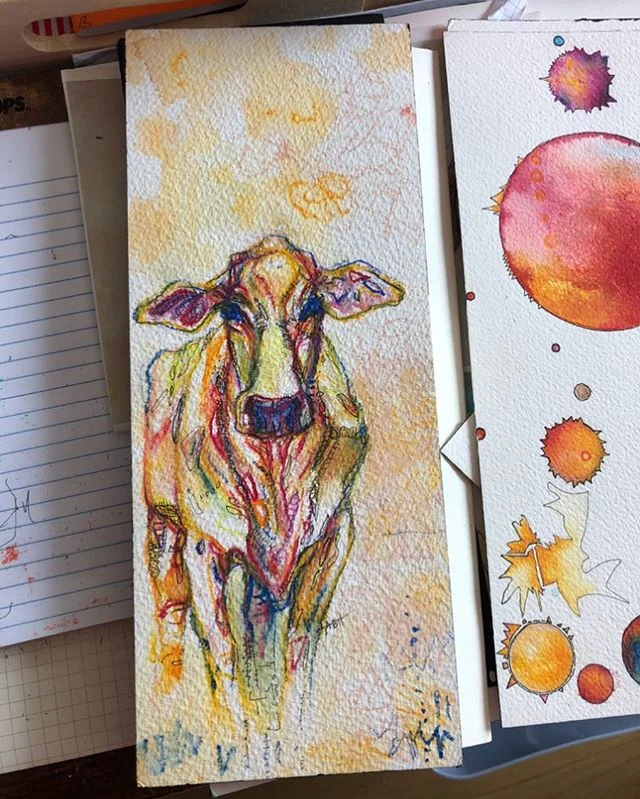 🍭🐮 #watercolor #drawing #cow #art #painting