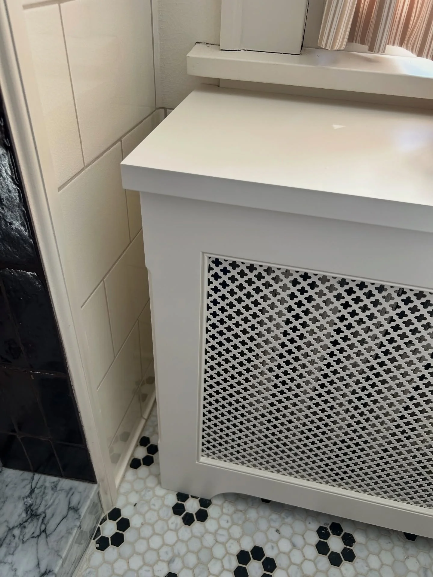 Designing and installing custom radiator covers for an old house is one of the most satisfying things you can do. #custommillwork #interiorarchitecture #oldhouselove #huntleycodesign #radiatorcover