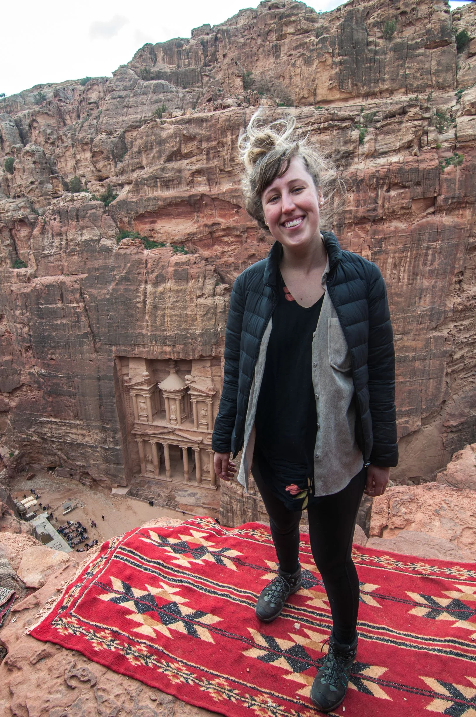 A popular spot in Petra. It is a difficult hike but worth this view of the Treasury.