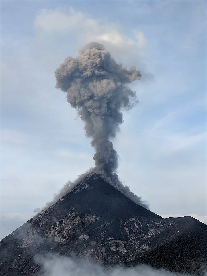 Volcan Fuego erupting. I took this after sleeping overnight at Volcan Acatenango’s base camp.
