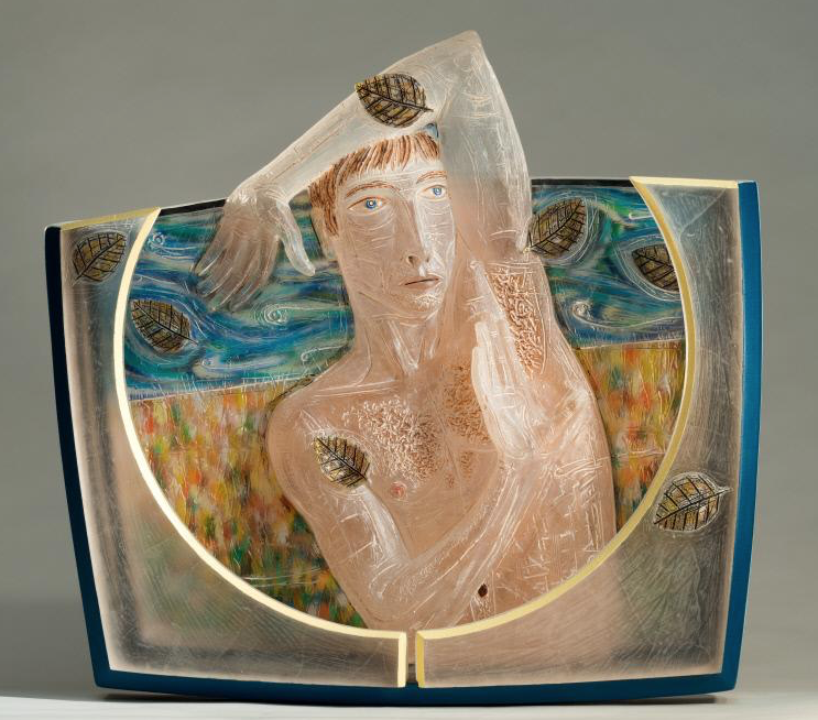 Imminent Fear by Mark Bokesch-Parsons (1998); Glass, paint; 22 1/2 x 24 x 5 in. (57.2 x 61 x 12.7 cm)
