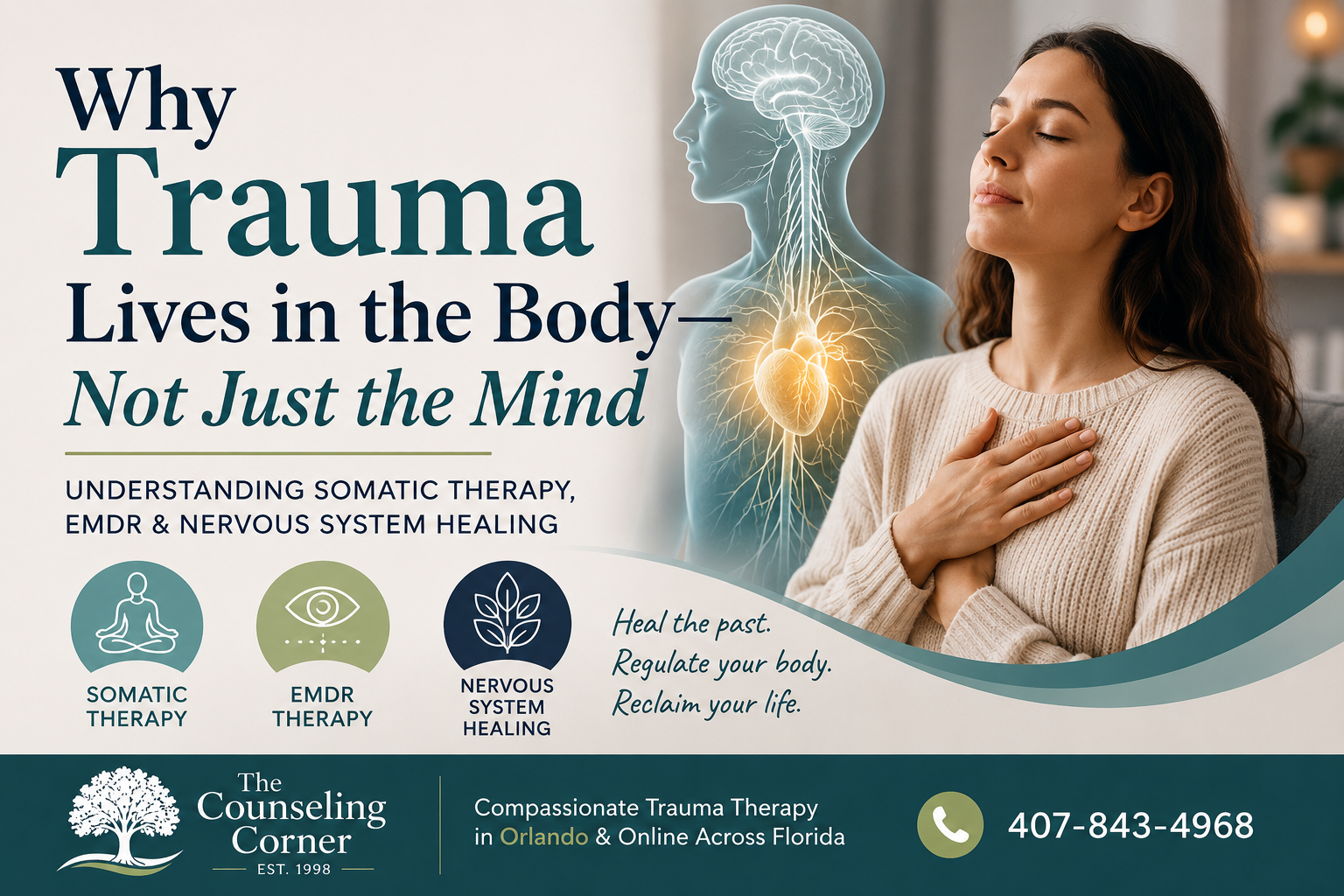 Why Trauma Lives in the Body — Not Just the Mind: Understanding Somatic Therapy, EMDR, and Nervous System Healing in Orlando