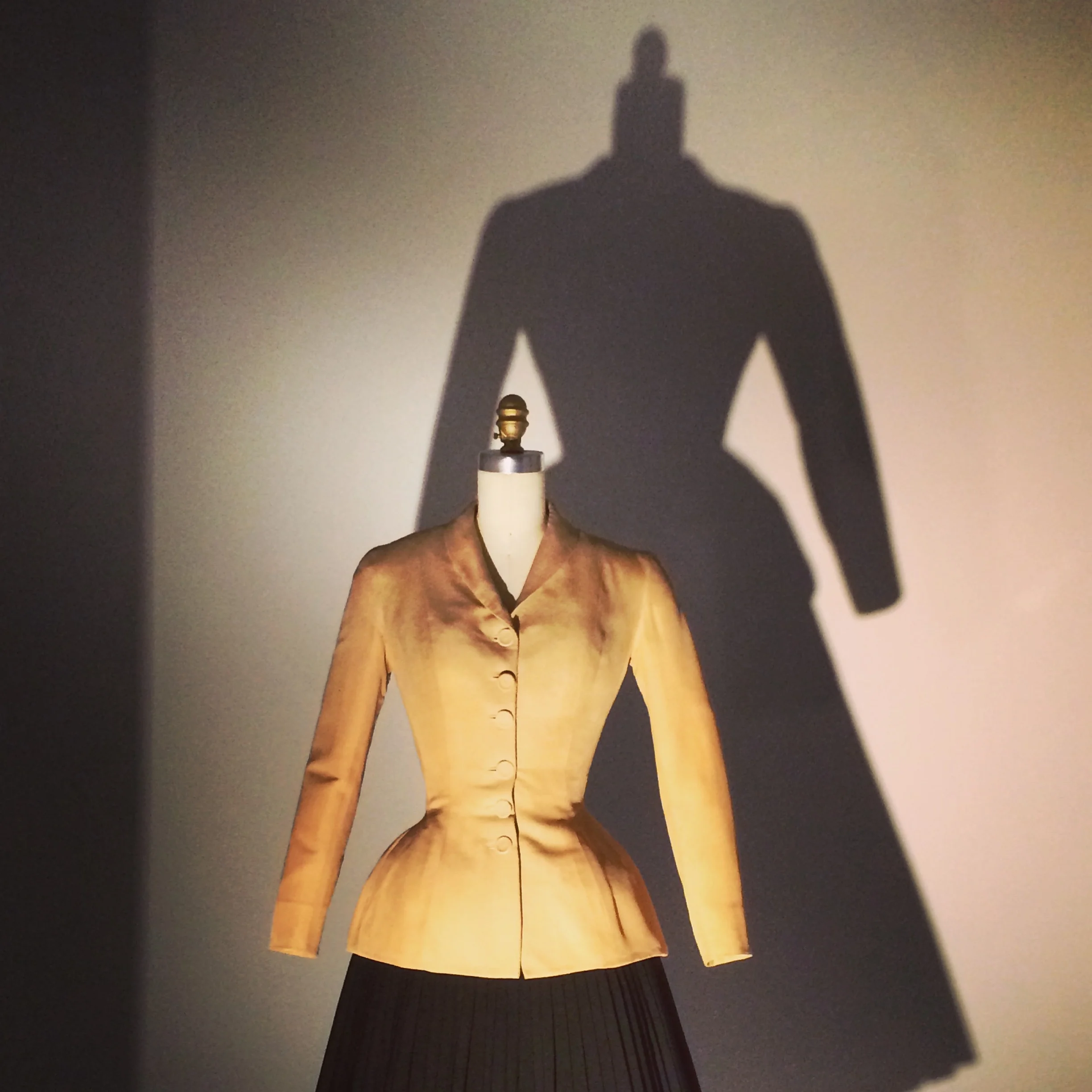 Christian Dior's iconic "Bar" suit during the installation of the CI's 2016 "Manus x Machina" exhibition