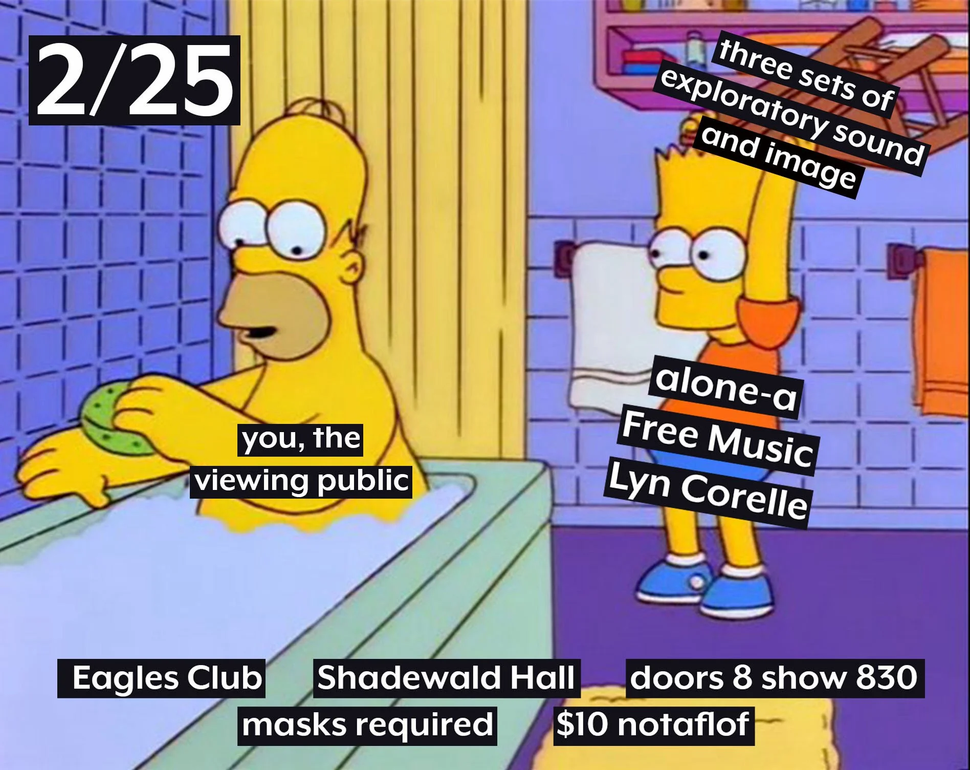 Free Music, Lyn Corelle, and alone-a at Eagles