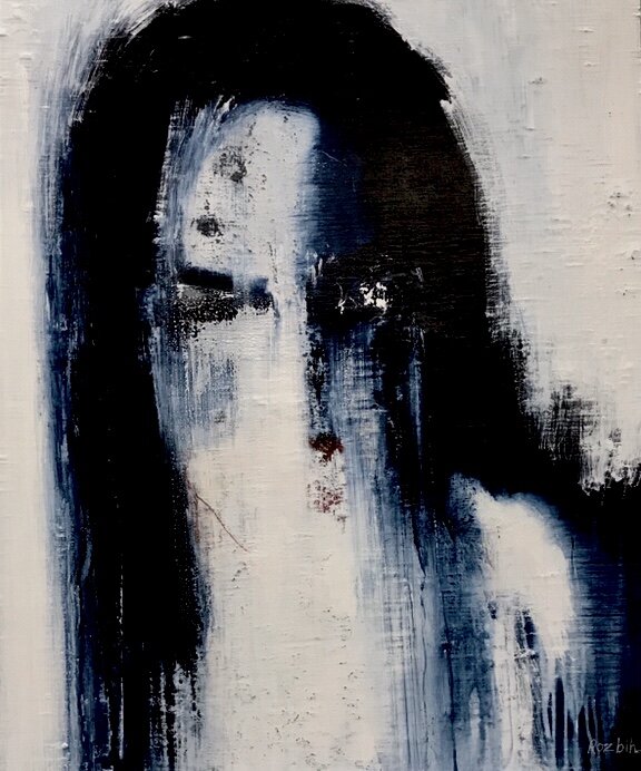  Acrylic, Plaster, Molding Paste, Charcoal and Pastel on Canvas. 36” x 48 