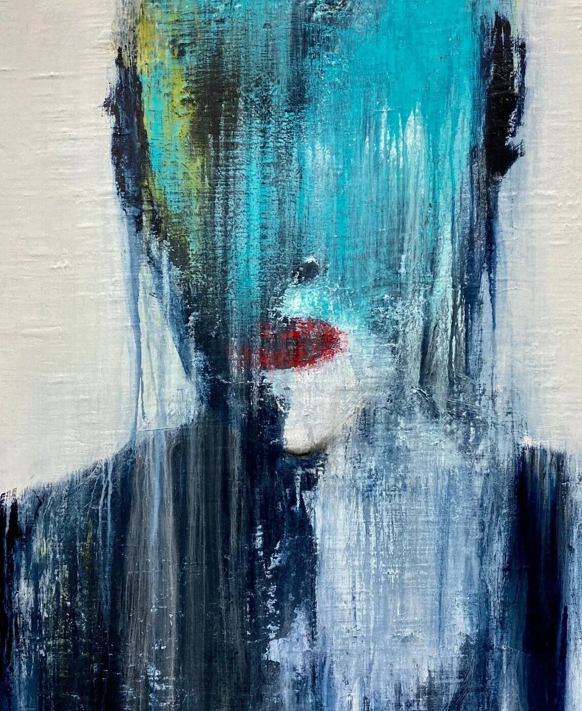  Acrylic, Plaster, Molding Paste, Charcoal and Pastel on Canvas. 40” x 48” 