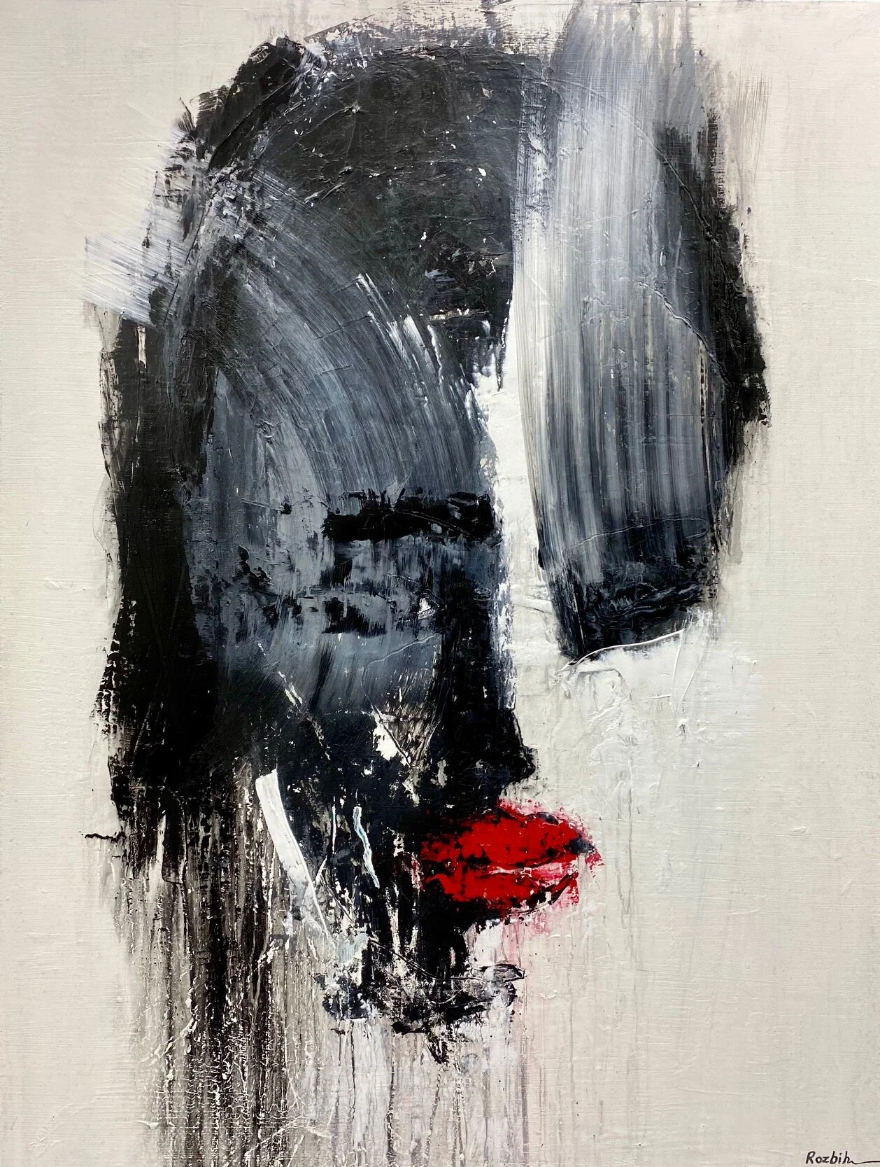  Acrylic, Molding Paste, Charcoal and Pastel on Canvas. 36” x 48” x 1 1/2” in. 