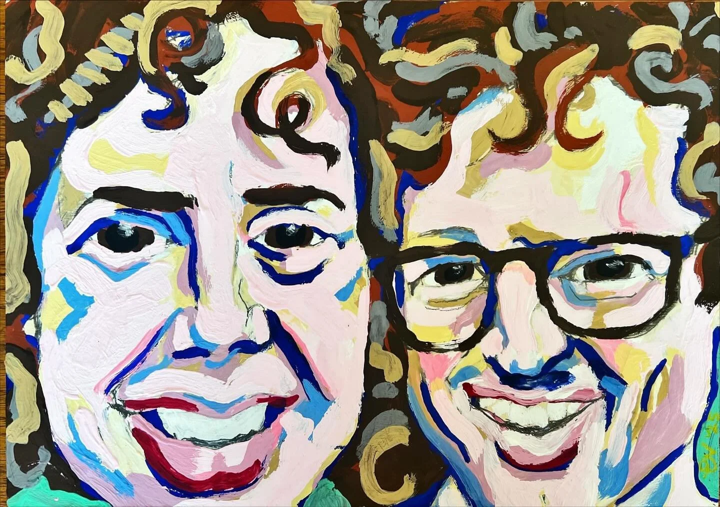 A portrait of friends: Ralph and Grace. Thankfully they like it enough to carry it everywhere they go. A belated/early leaving present. Painted in gauche. I brought out the similarities in their colouring and curly hair.
-
-
#art #portrait #friends #