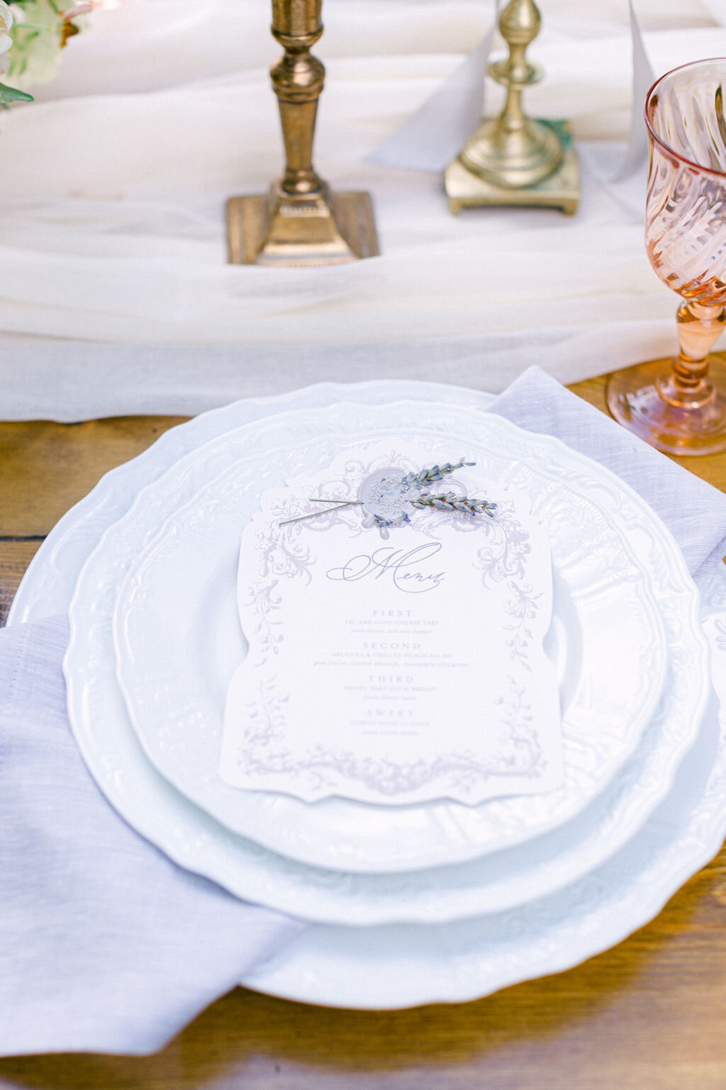 wax-seal-wedding-menu-die-cut-vintage romance