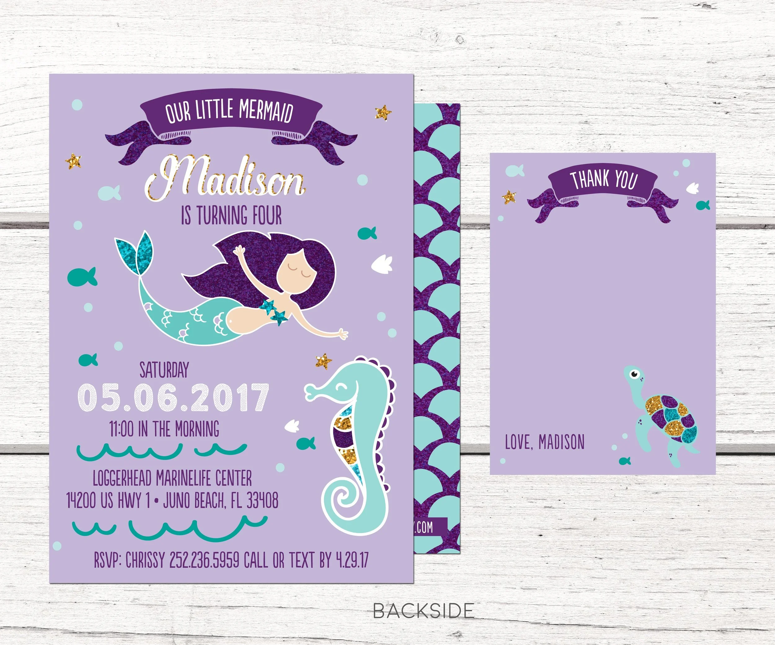mermaid birthday invitation