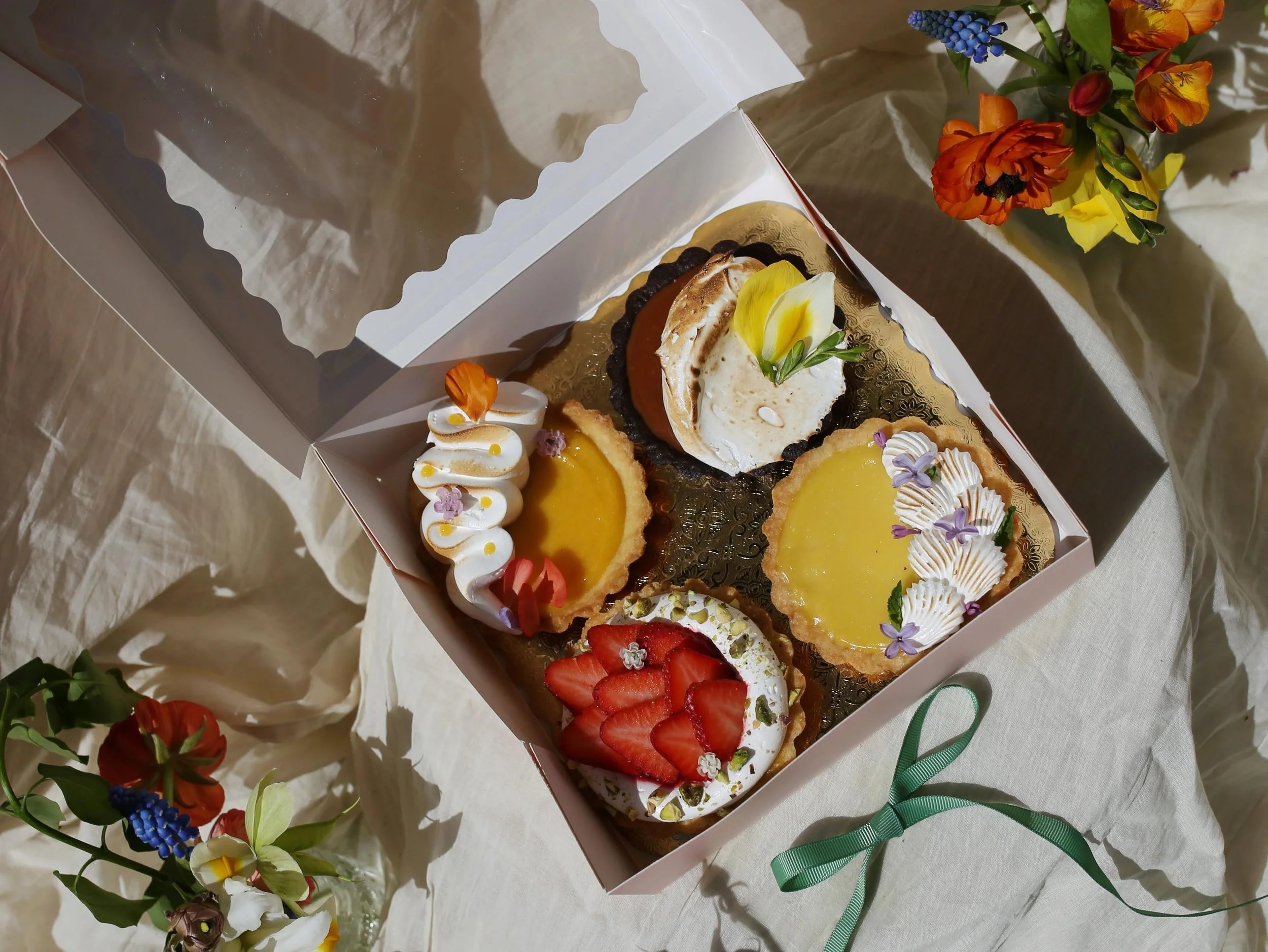Seasonal Mother’s Day tarts from Elephantine Bakery & Café in Portsmouth, New Hampshire.